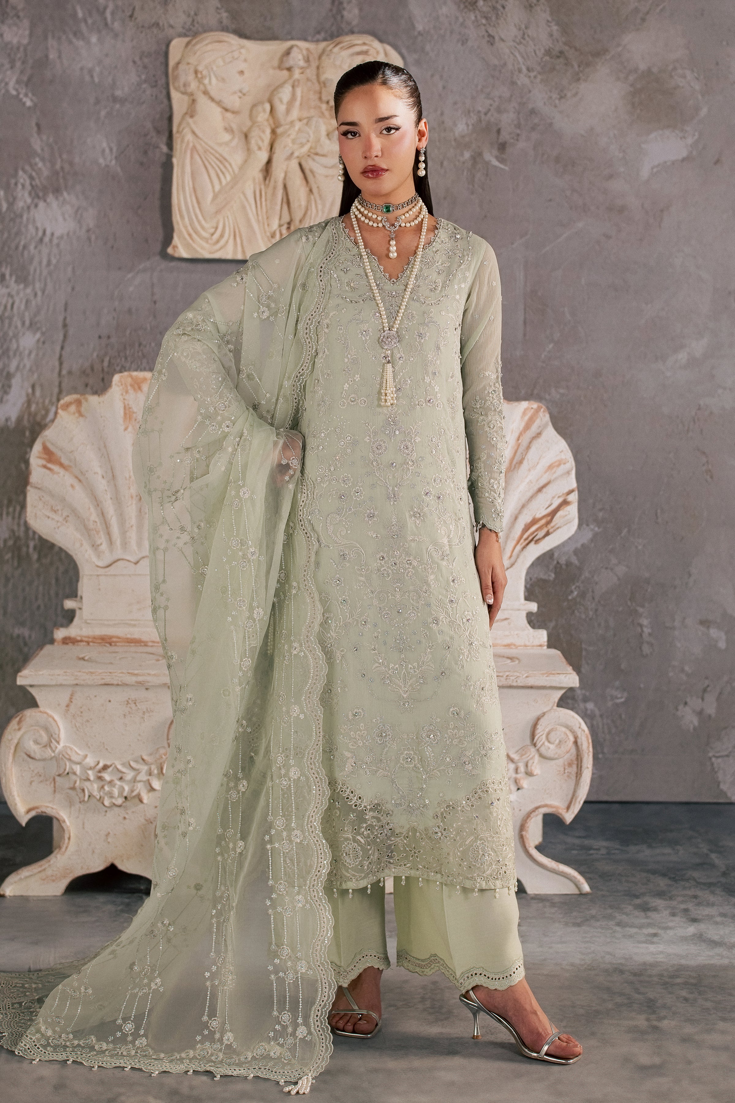  Hayes 3Pc - Festive Luxe Pret BATIKSTUDIO2026  BATIK   S / Mint Green / Crinkle-M / Mint Green / Crinkle-L / Mint Green / Crinkle