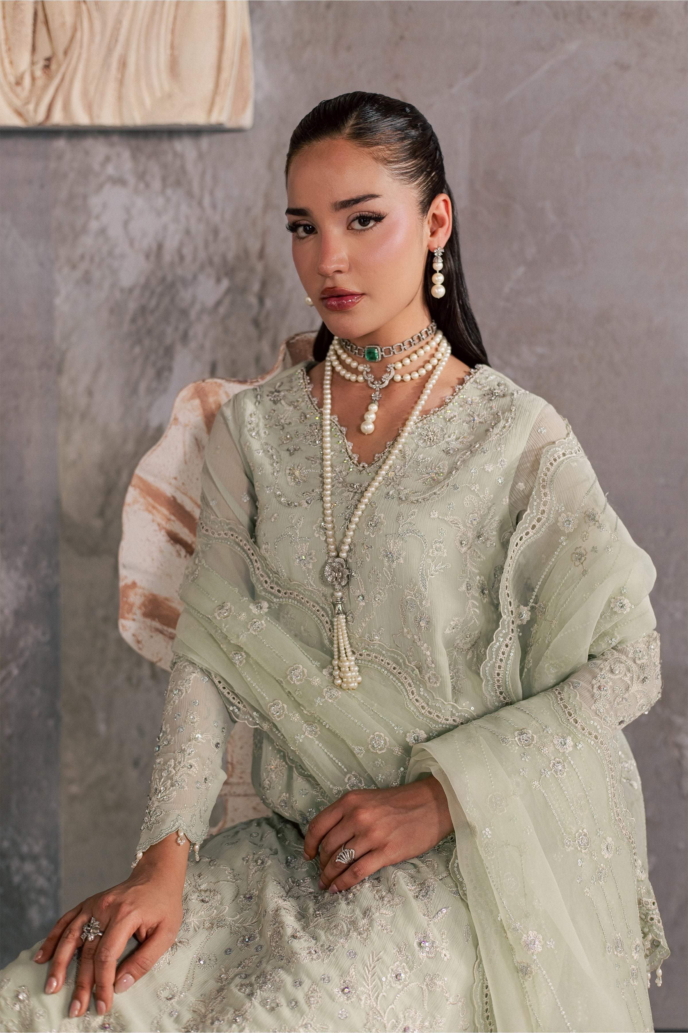  Hayes 3Pc - Festive Luxe Pret BATIKSTUDIO2026  BATIK   S / Mint Green / Crinkle-M / Mint Green / Crinkle-L / Mint Green / Crinkle