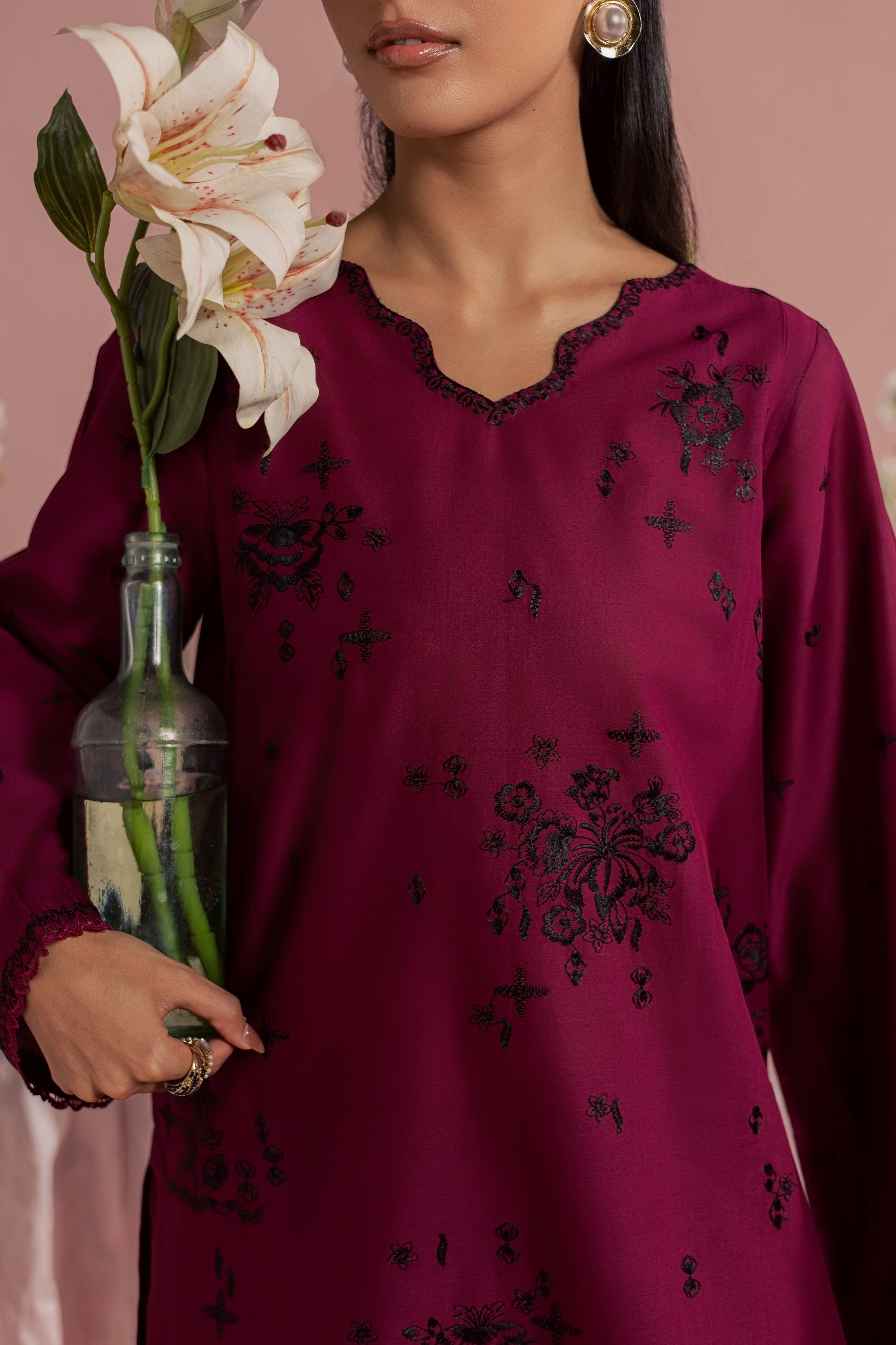  Helia 2Pc - Embroidered Lawn Dress BATIKSS26  BATIK   XS / Old Mauve / Pima Lawn-S / Old Mauve / Pima Lawn-M / Old Mauve / Pima Lawn-L / Old Mauve / Pima Lawn-XL / Old Mauve / Pima Lawn