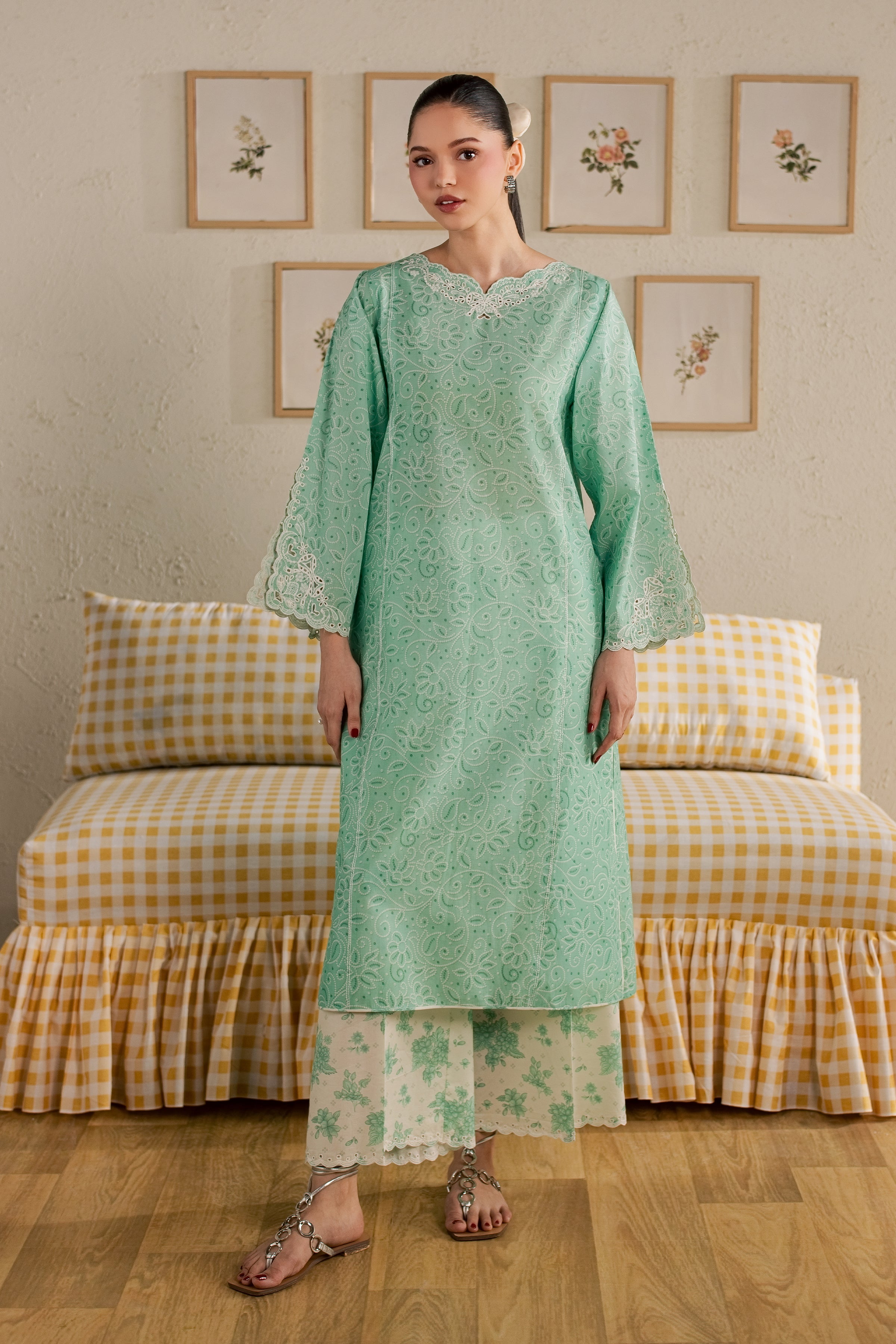  Helia 2Pc - Printed Lawn Dress BATIKSS26  BATIK   XS / Sea Green / Lawn-S / Sea Green / Lawn-M / Sea Green / Lawn-L / Sea Green / Lawn-XL / Sea Green / Lawn
