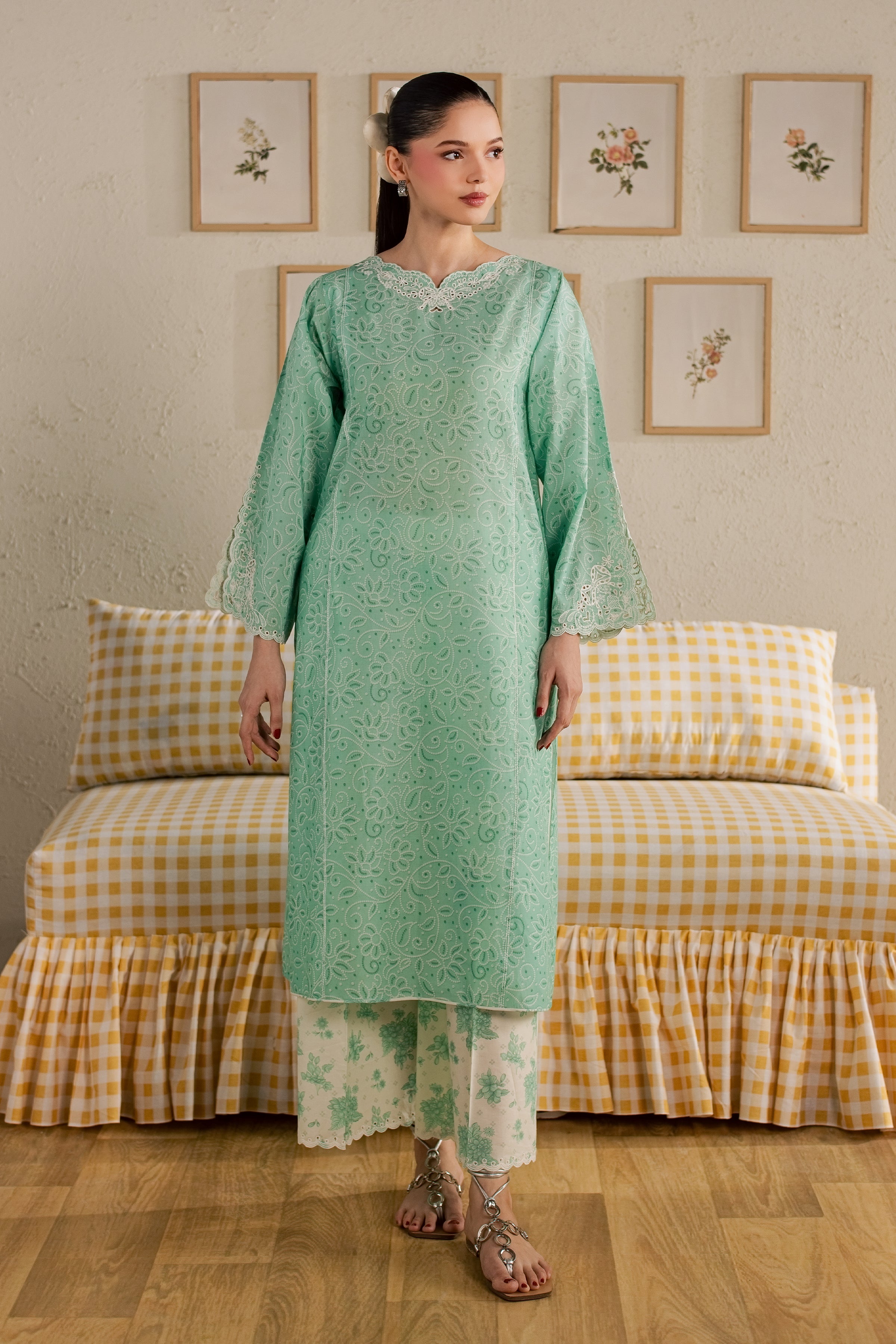  Helia 2Pc - Printed Lawn Dress BATIKSS26  BATIK   XS / Sea Green / Lawn-S / Sea Green / Lawn-M / Sea Green / Lawn-L / Sea Green / Lawn-XL / Sea Green / Lawn