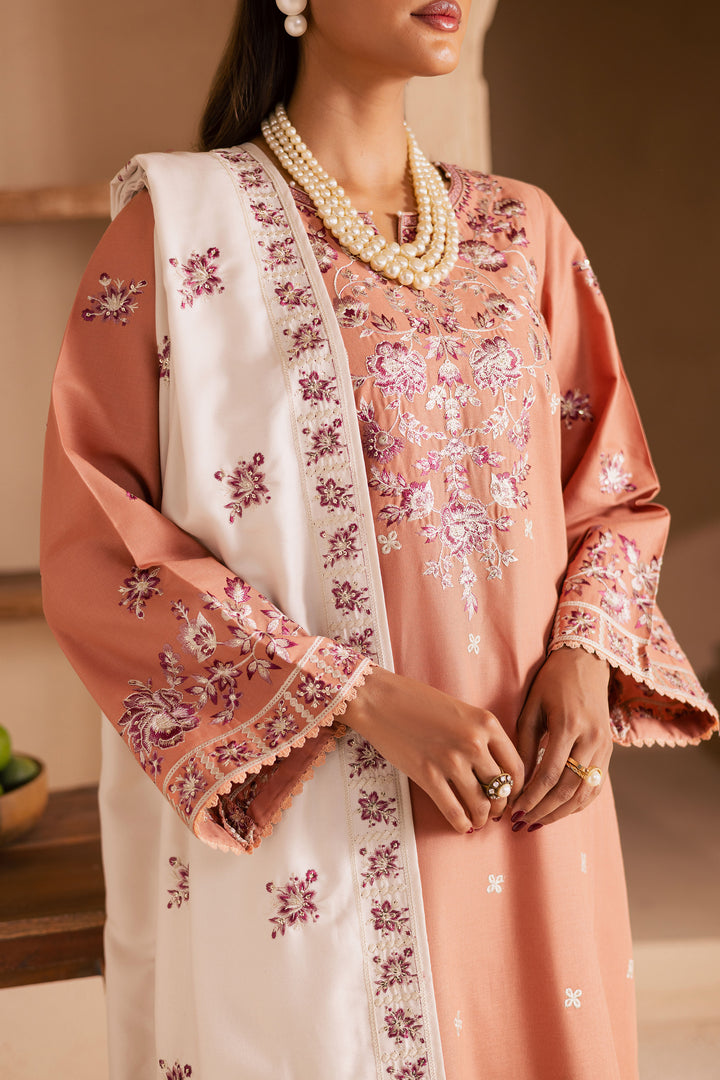  Hunter 3Pc - Embroidered Khaddar Dress BATIK WINTER PRET 2025  BATIK   XS / Coral Peach / Khaddar-S / Coral Peach / Khaddar-M / Coral Peach / Khaddar-L / Coral Peach / Khaddar-XL / Coral Peach / Khaddar