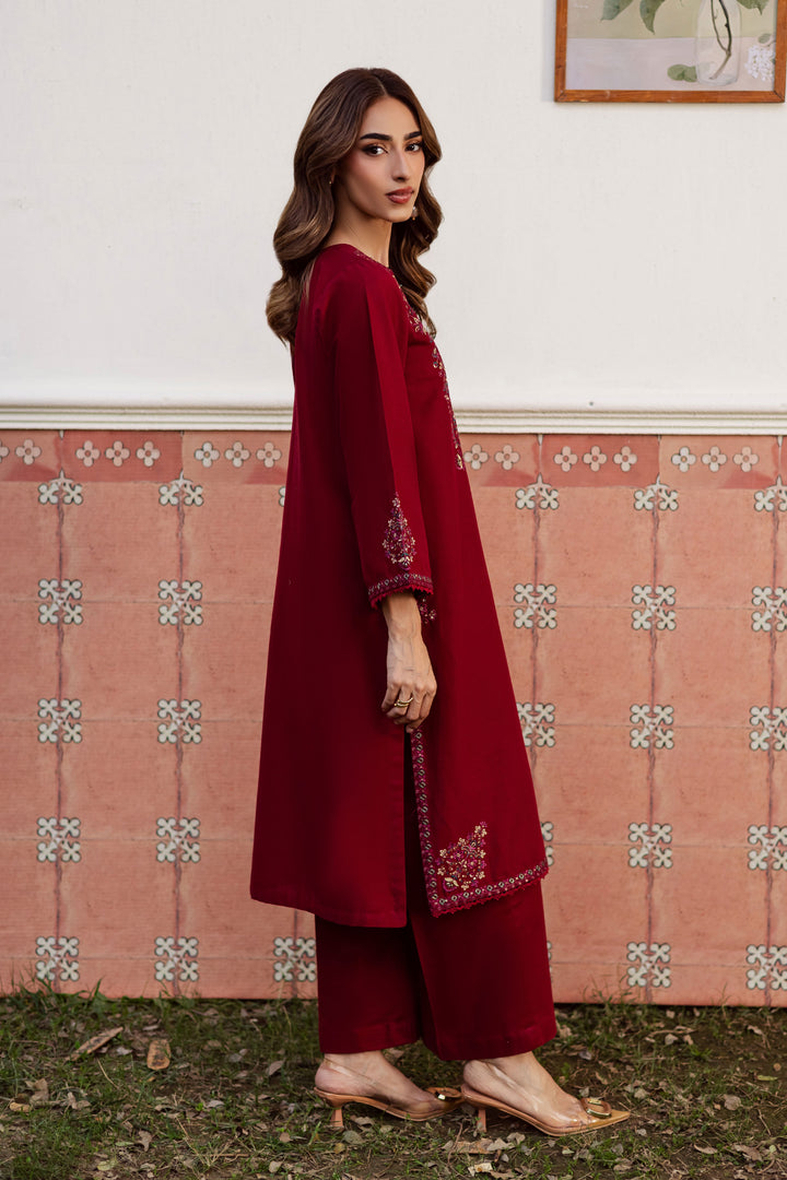  Hyde 2Pc - Embroidered Khaddar Dress BATIK WINTER PRET 2025  BATIK   XS / Beetroot / Khaddar-S / Beetroot / Khaddar-M / Beetroot / Khaddar-L / Beetroot / Khaddar-XL / Beetroot / Khaddar