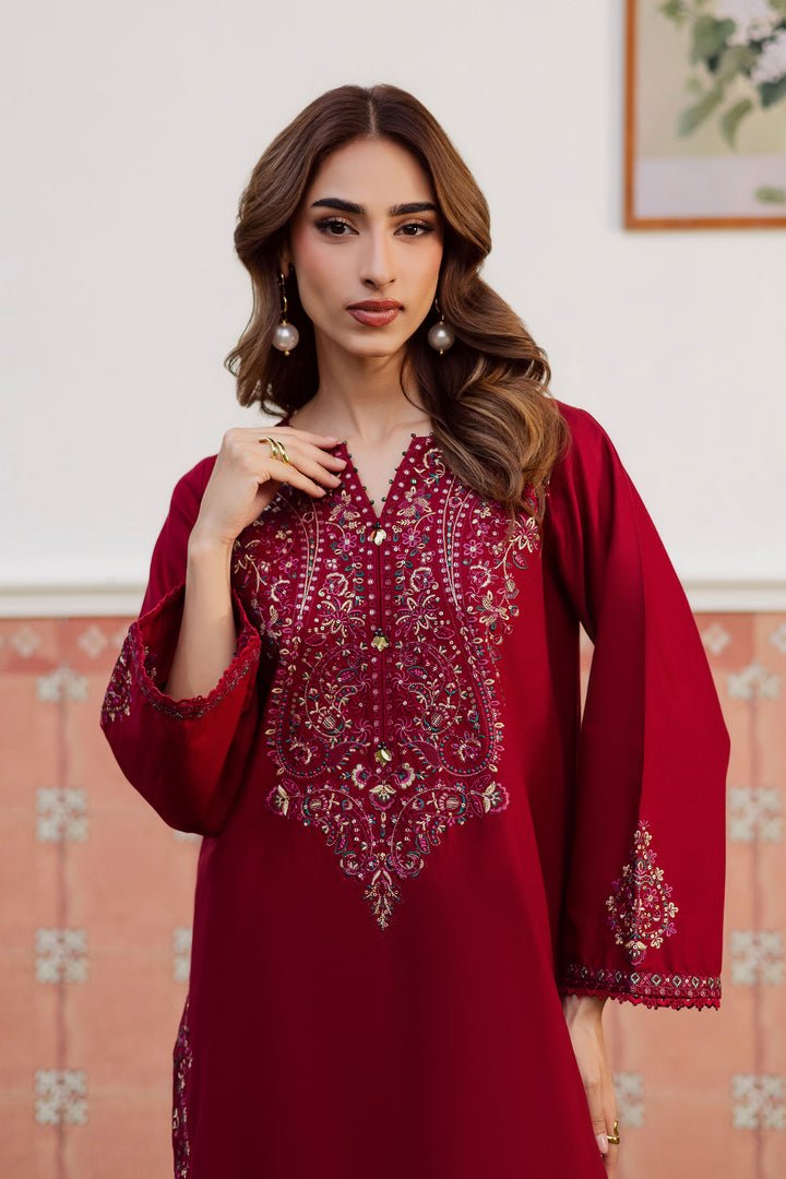  Hyde 2Pc - Embroidered Khaddar Dress BATIK WINTER PRET 2025  BATIK   XS / Beetroot / Khaddar-S / Beetroot / Khaddar-M / Beetroot / Khaddar-L / Beetroot / Khaddar-XL / Beetroot / Khaddar