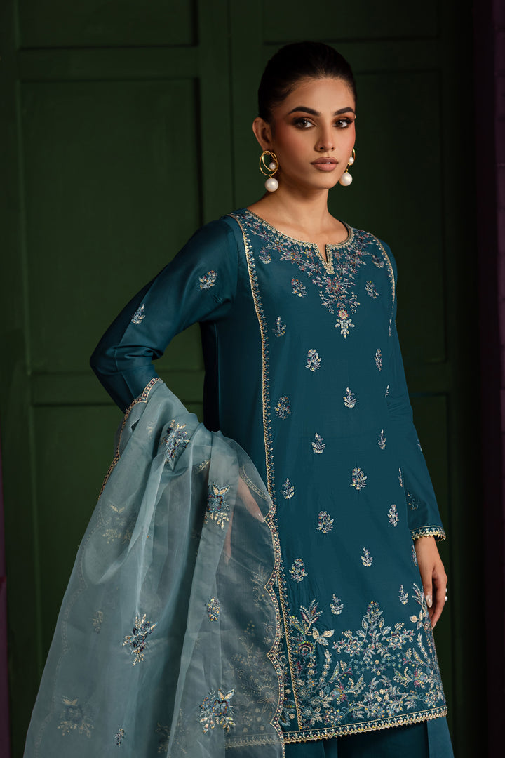 Bronya 3Pc - Embroidered Solid Dress - BATIK