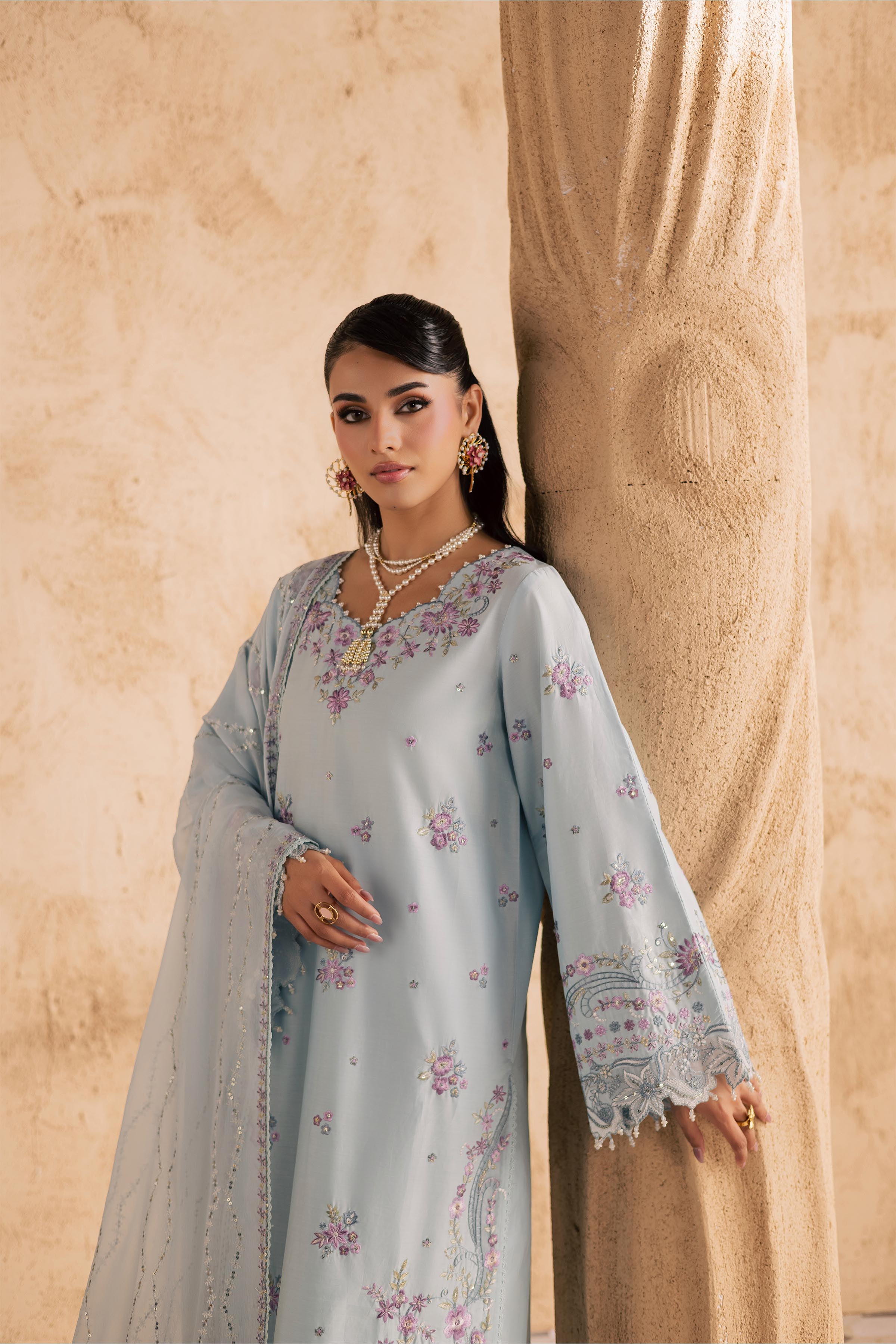  Ice 3Pc - Embroidered Festive Pret BATIKSS26  BATIK   XS / Baby Blue / Giza-S / Baby Blue / Giza-M / Baby Blue / Giza-L / Baby Blue / Giza-XL / Baby Blue / Giza