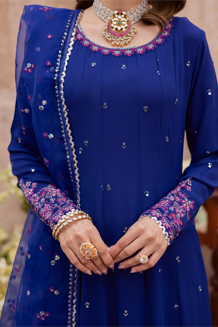  Ilara 3Pc - Festive Luxe Pret BATIKSTUDIO2025  BATIK   S / Ink Blue / Georgette-M / Ink Blue / Georgette-L / Ink Blue / Georgette