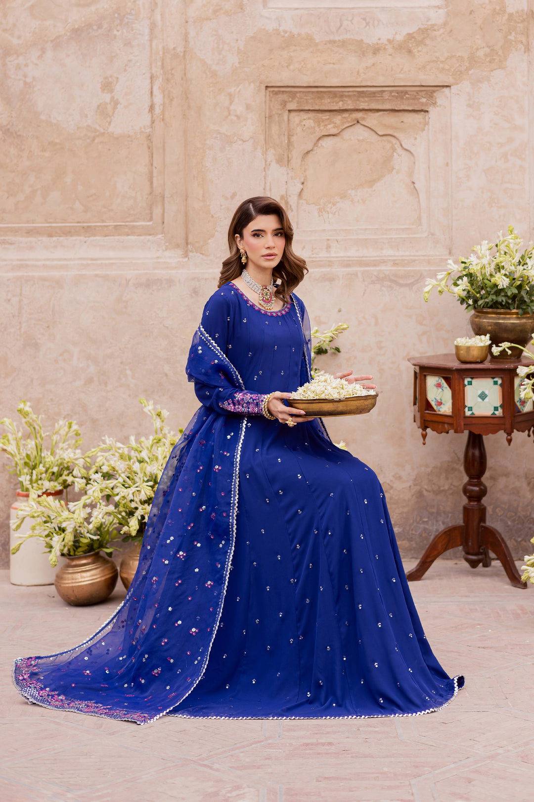  Ilara 3Pc - Festive Luxe Pret BATIKSTUDIO2025  BATIK   S / Ink Blue / Georgette-M / Ink Blue / Georgette-L / Ink Blue / Georgette