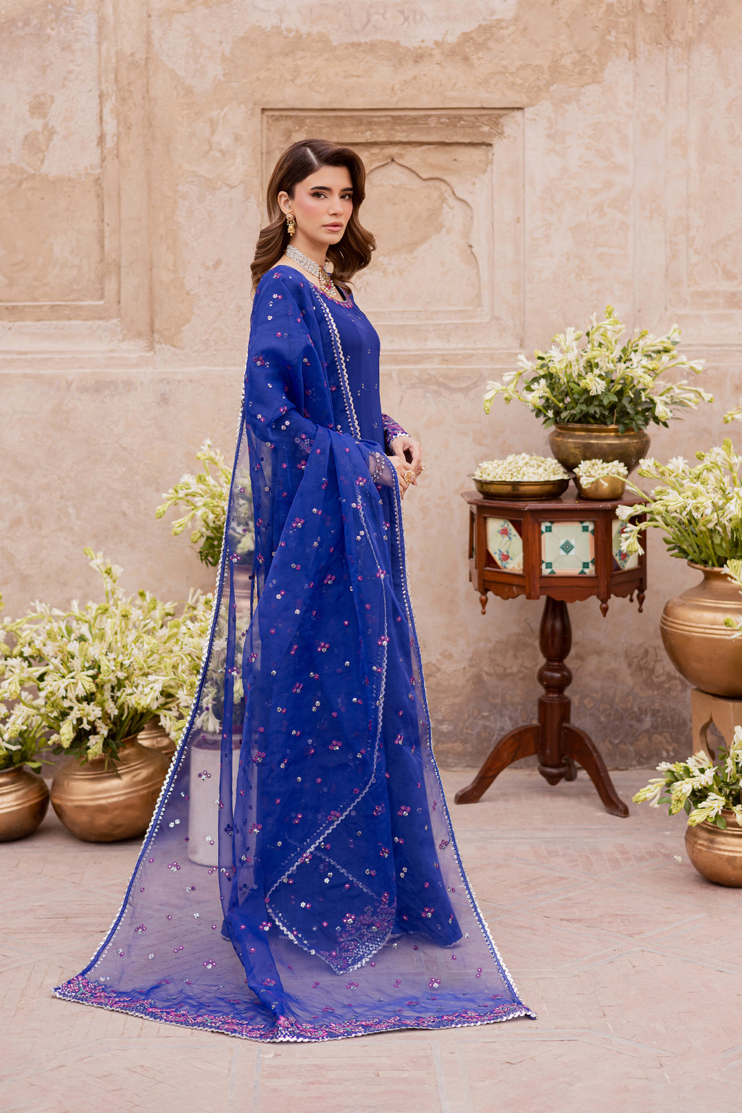  Ilara 3Pc - Festive Luxe Pret BATIKSTUDIO2025  BATIK   S / Ink Blue / Georgette-M / Ink Blue / Georgette-L / Ink Blue / Georgette