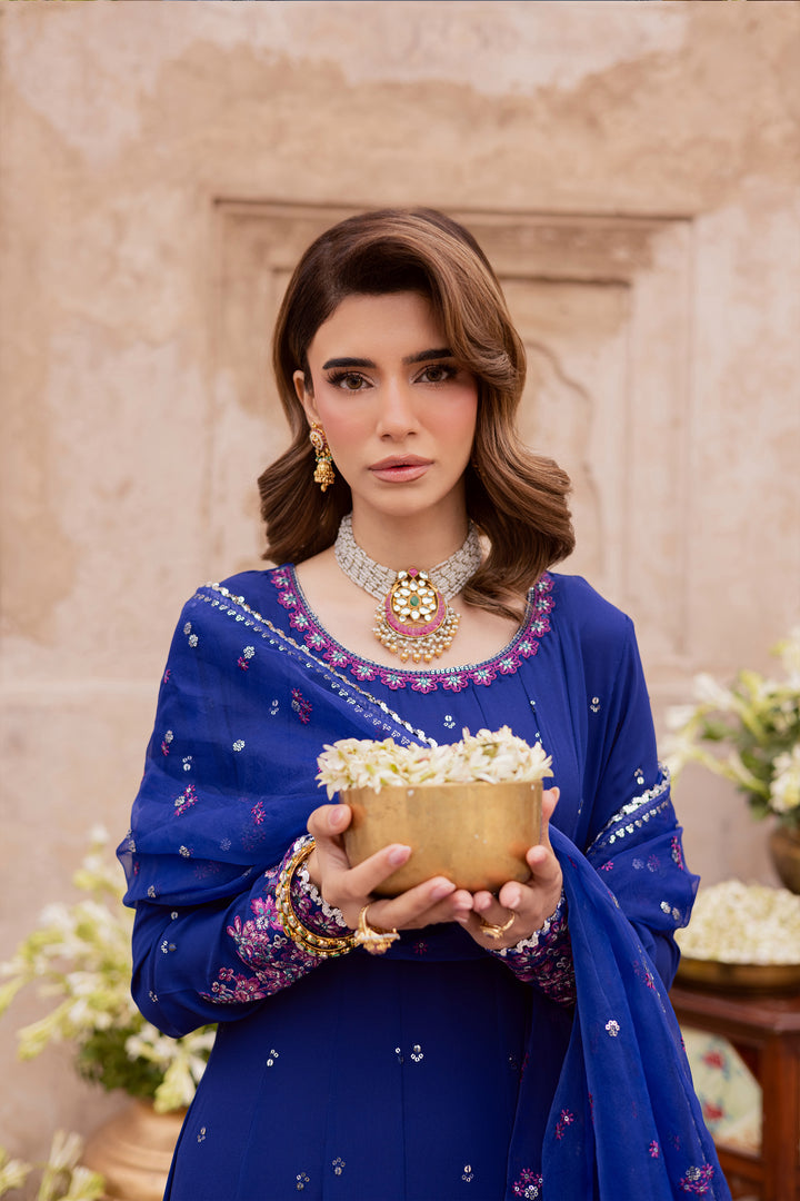  Ilara 3Pc - Festive Luxe Pret BATIKSTUDIO2025  BATIK   S / Ink Blue / Georgette-M / Ink Blue / Georgette-L / Ink Blue / Georgette