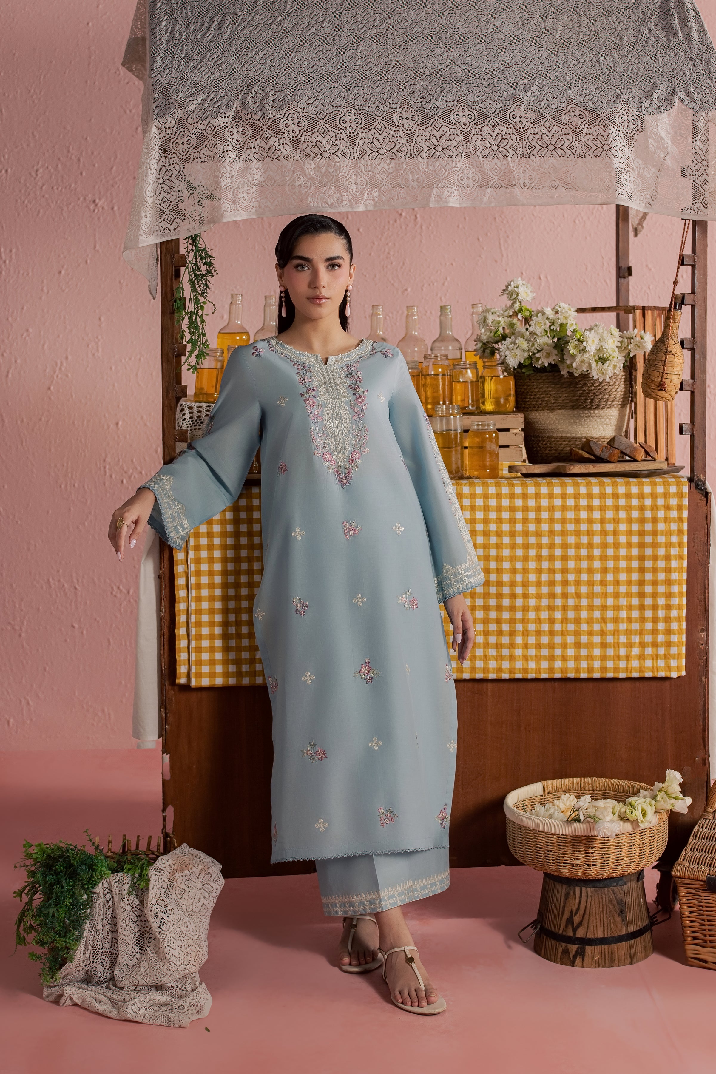  Ilya 2Pc - Embroidered Lawn Dress BATIKSS26  BATIK   XS / Sky Blue / Pima Lawn-S / Sky Blue / Pima Lawn-M / Sky Blue / Pima Lawn-L / Sky Blue / Pima Lawn-XL / Sky Blue / Pima Lawn