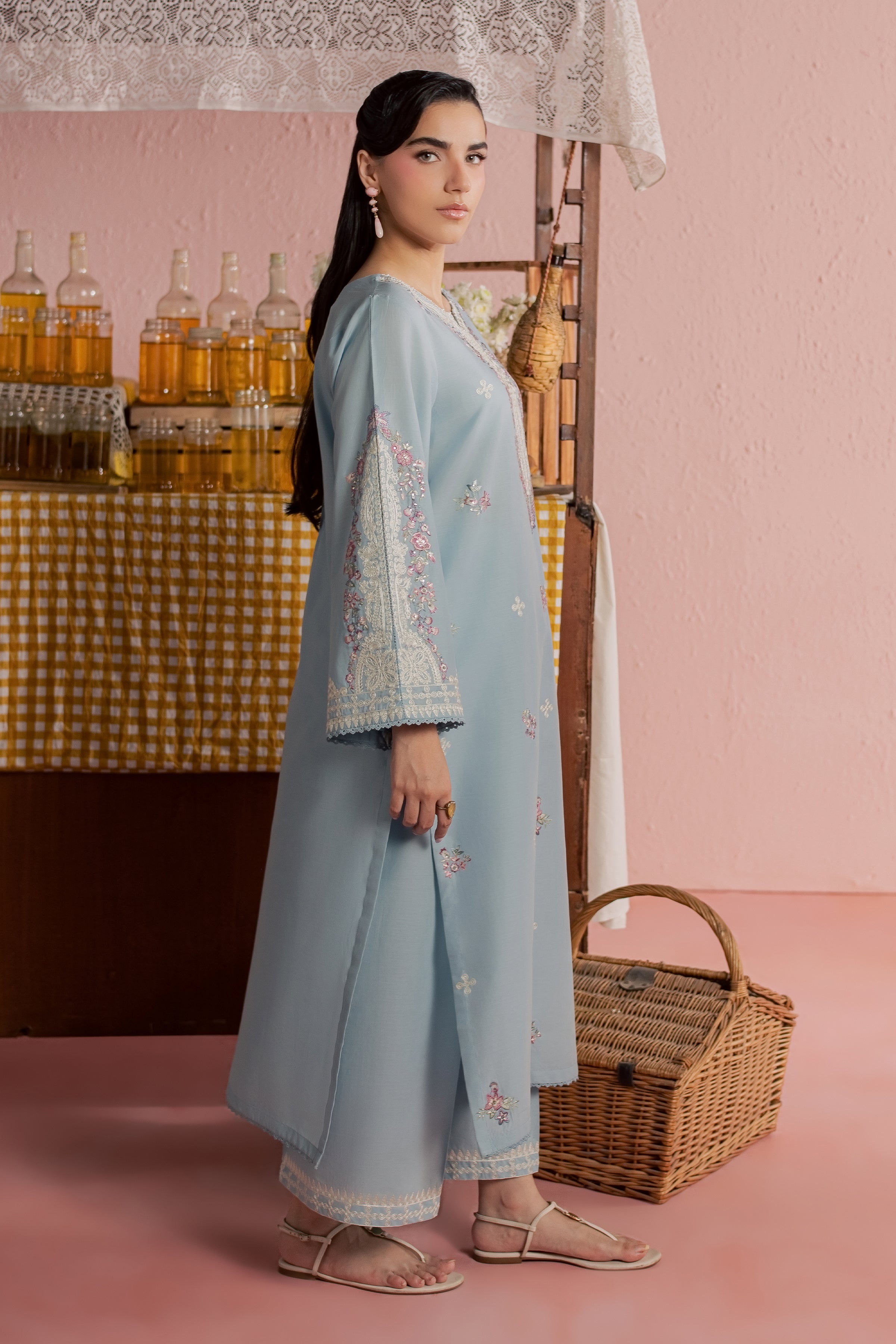  Ilya 2Pc - Embroidered Lawn Dress BATIKSS26  BATIK   XS / Sky Blue / Pima Lawn-S / Sky Blue / Pima Lawn-M / Sky Blue / Pima Lawn-L / Sky Blue / Pima Lawn-XL / Sky Blue / Pima Lawn