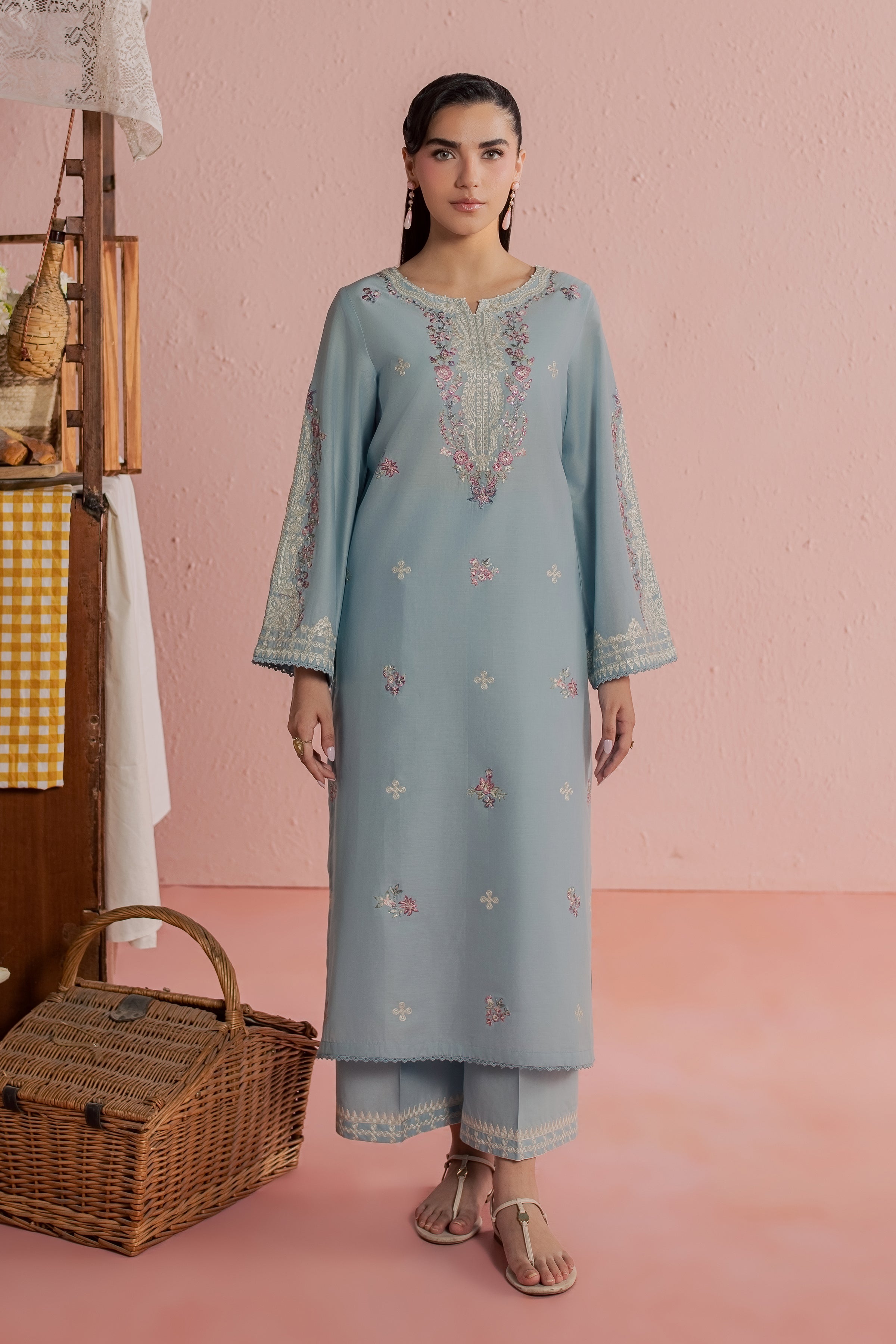  Ilya 2Pc - Embroidered Lawn Dress BATIKSS26  BATIK   XS / Sky Blue / Pima Lawn-S / Sky Blue / Pima Lawn-M / Sky Blue / Pima Lawn-L / Sky Blue / Pima Lawn-XL / Sky Blue / Pima Lawn