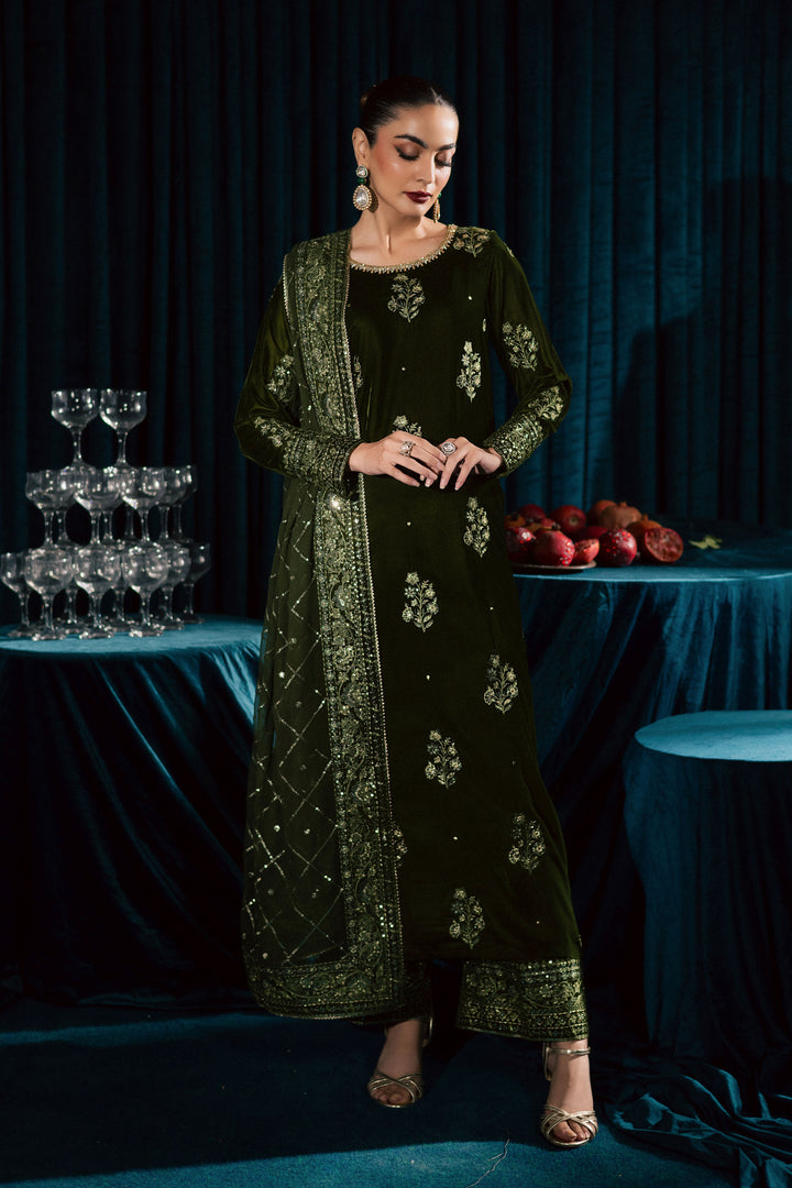  Inara 3Pc - Velvet Formal Dress BATIKstudio  BATIK   S / Mehendi Green / Velvet-M / Mehendi Green / Velvet-L / Mehendi Green / Velvet