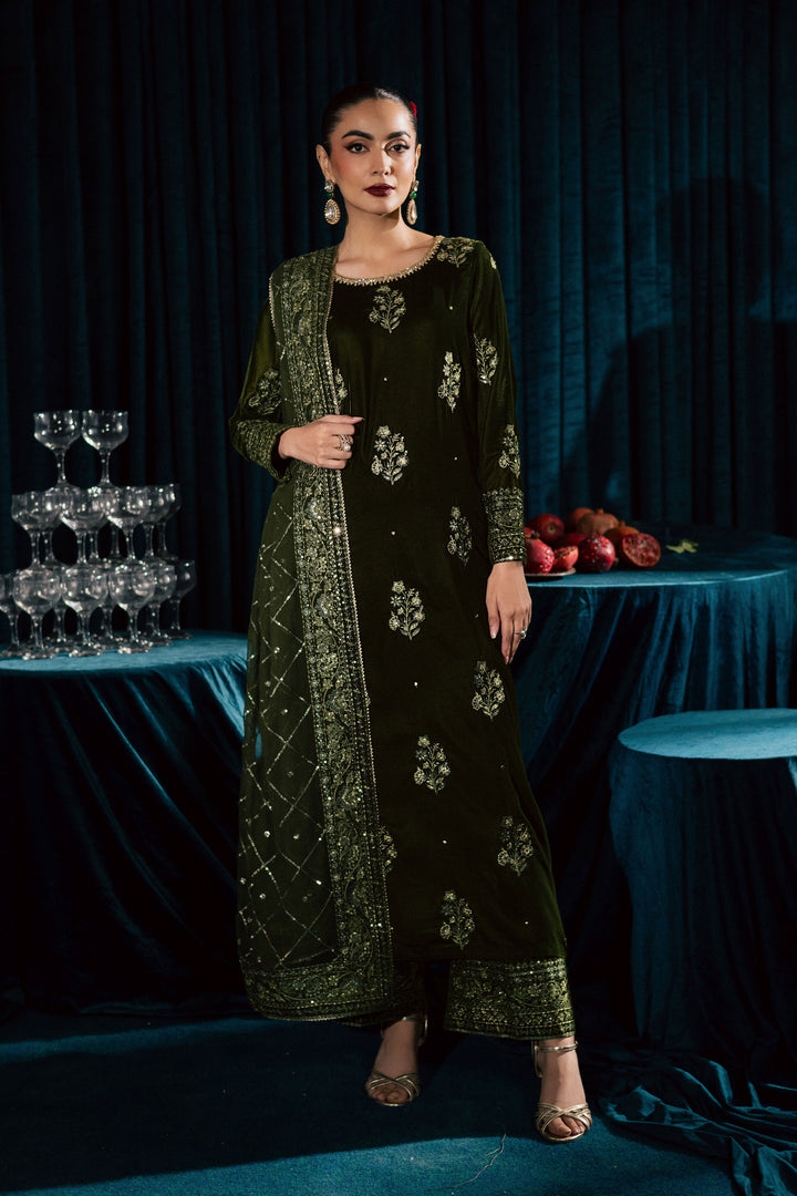  Inara 3Pc - Velvet Formal Dress BATIKstudio  BATIK   S / Mehendi Green / Velvet-M / Mehendi Green / Velvet-L / Mehendi Green / Velvet