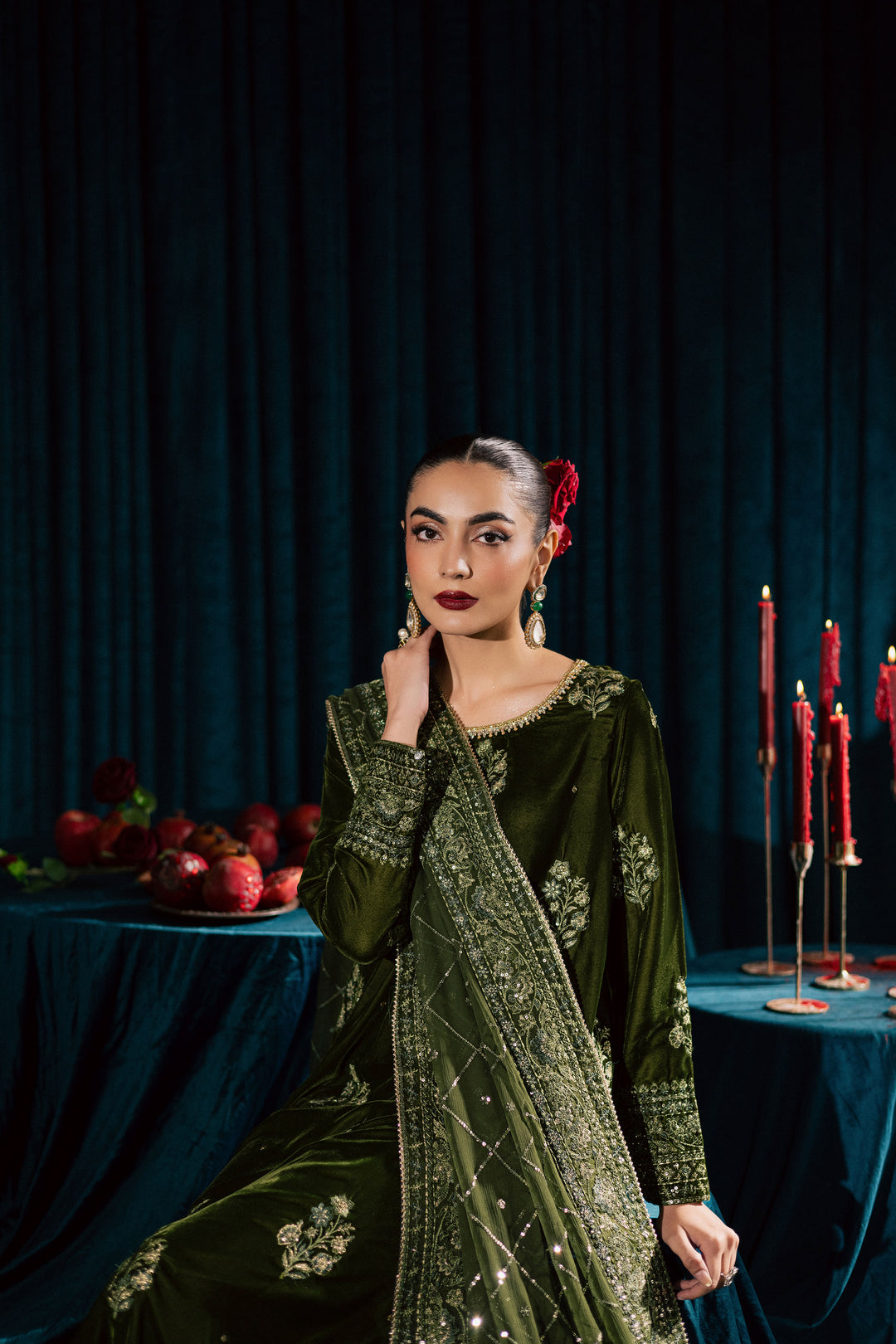  Inara 3Pc - Velvet Formal Dress BATIKstudio  BATIK   S / Mehendi Green / Velvet-M / Mehendi Green / Velvet-L / Mehendi Green / Velvet