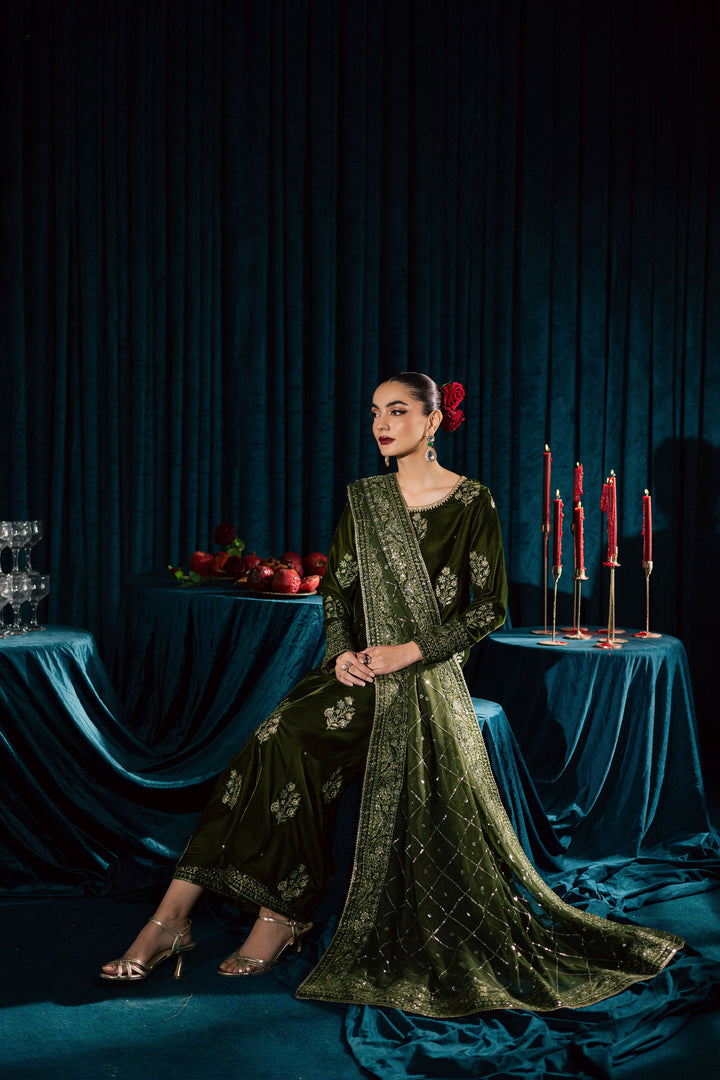  Inara 3Pc - Velvet Formal Dress BATIKstudio  BATIK   S / Mehendi Green / Velvet-M / Mehendi Green / Velvet-L / Mehendi Green / Velvet