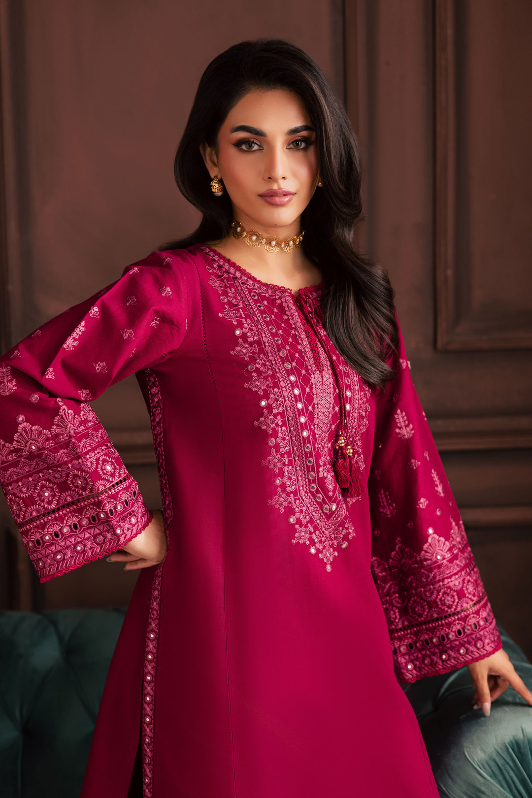 Irha 2Pc - Embroidered Khaddar Dress
