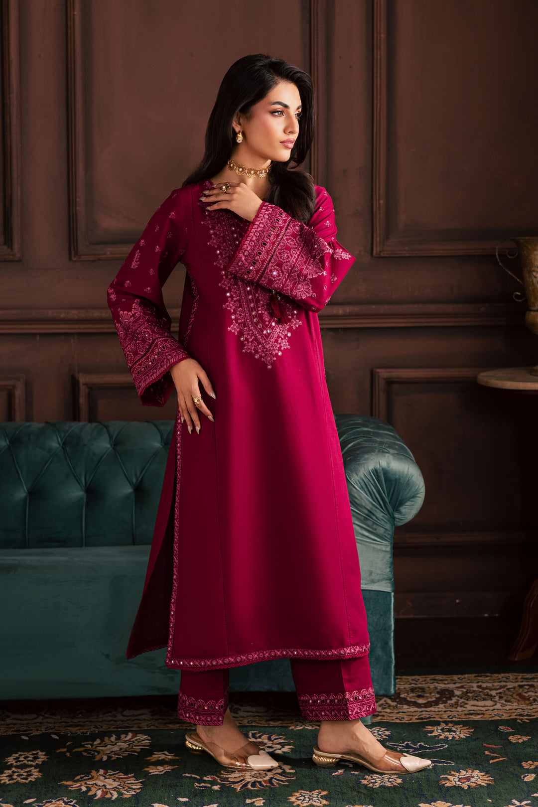 Irha 2Pc - Embroidered Khaddar Dress