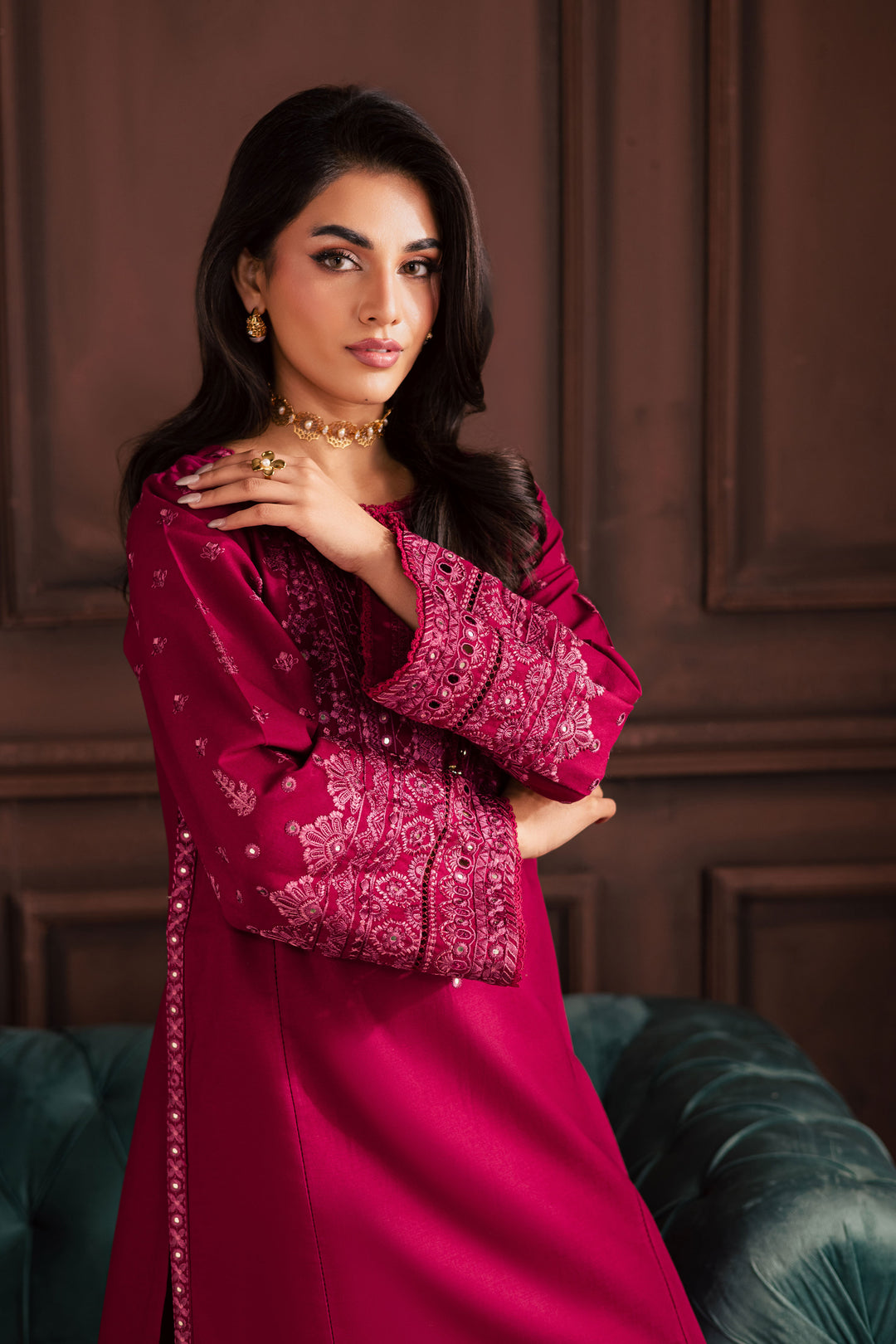 Irha 2Pc - Embroidered Khaddar Dress