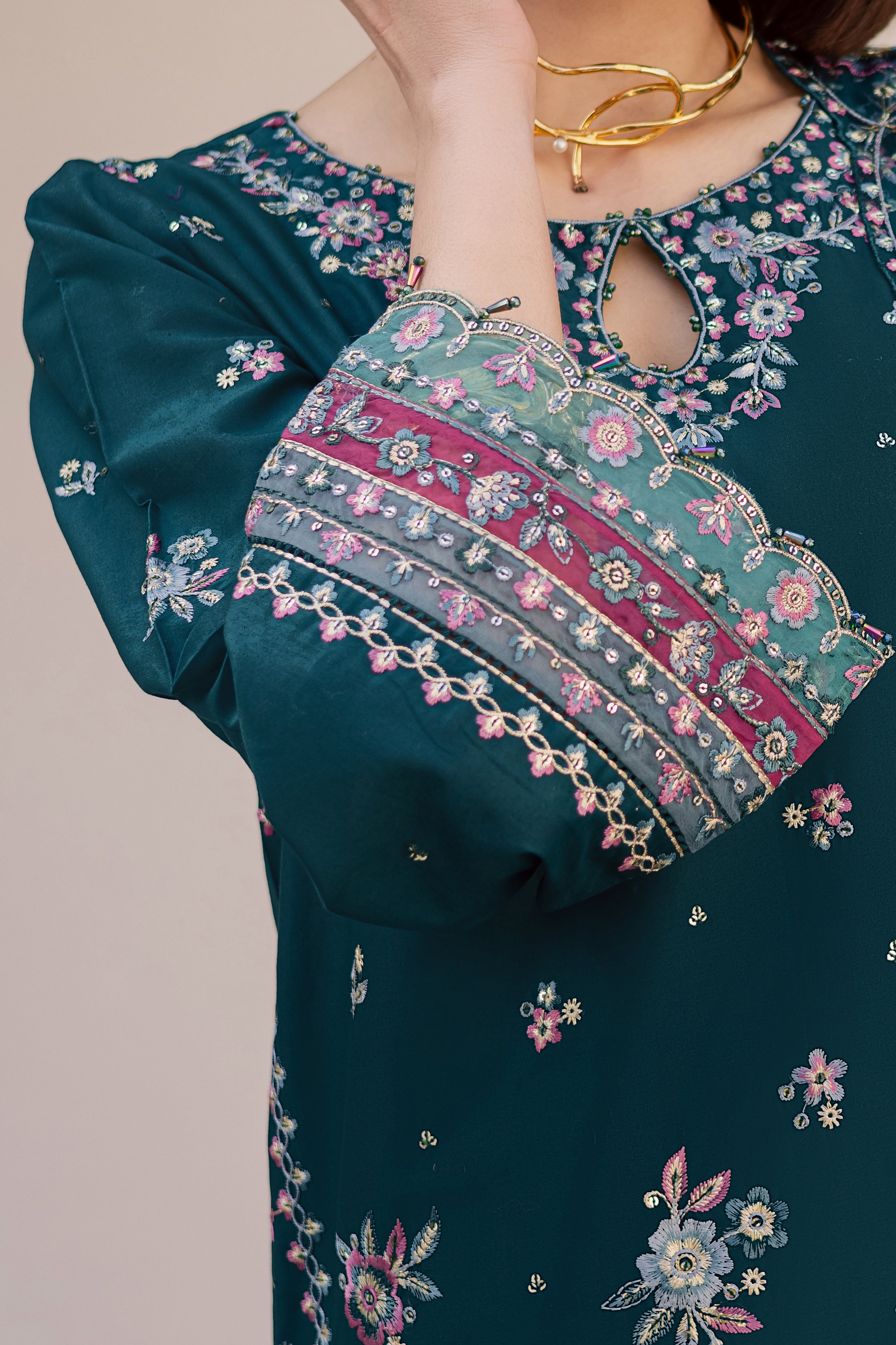  Ivy Bloom 3Pc - Festive Embroidered Lawn BATIKEID2026  BATIK   XS / Ocean Green / Pima Lawn-S / Ocean Green / Pima Lawn-M / Ocean Green / Pima Lawn-L / Ocean Green / Pima Lawn-XL / Ocean Green / Pima Lawn
