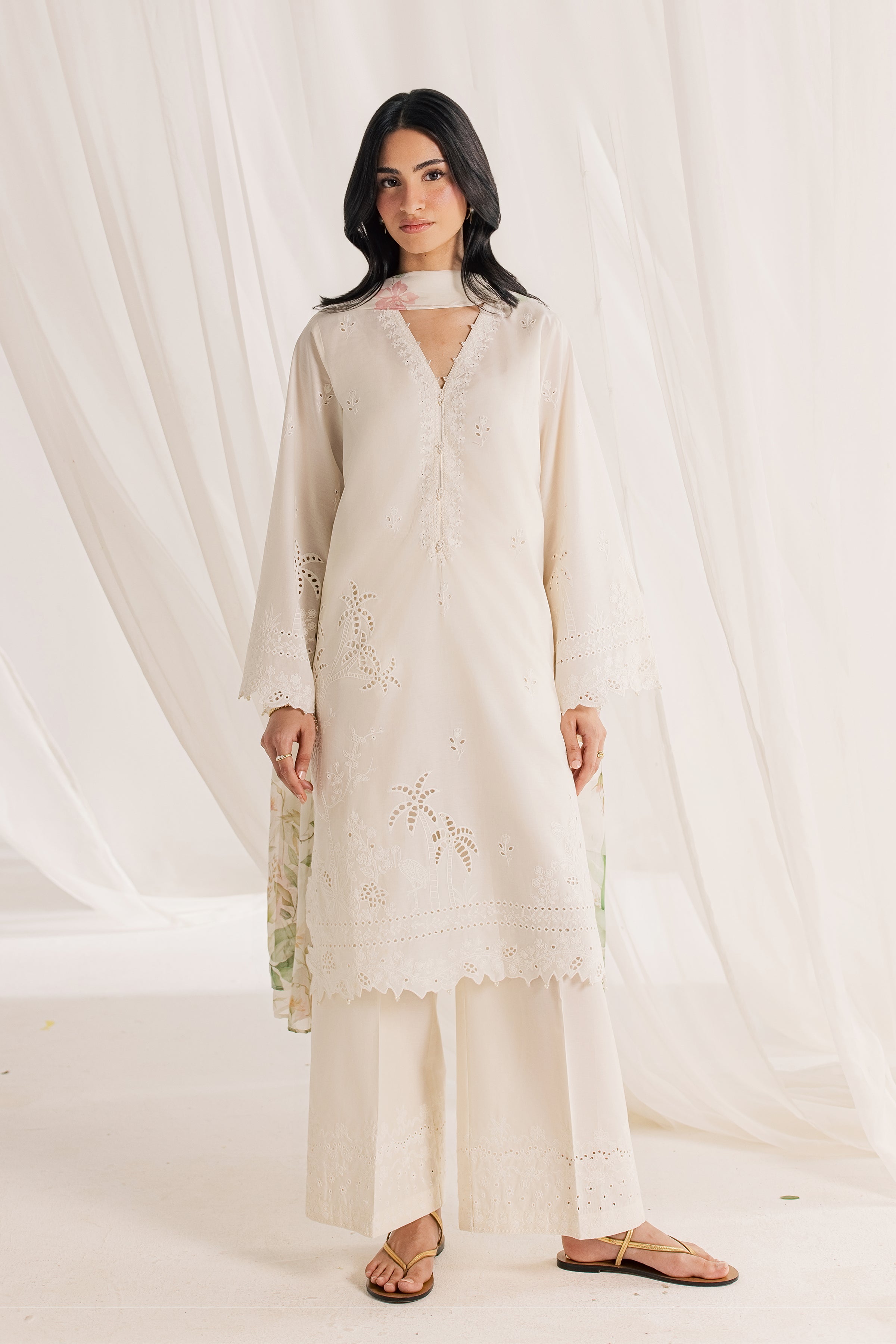  Izel Swan 3Pc - Embroidered Lawn Dress EverydayEdit26  BATIK   XS / White Swan / Pima Lawn-S / White Swan / Pima Lawn-M / White Swan / Pima Lawn-L / White Swan / Pima Lawn-XL / White Swan / Pima Lawn