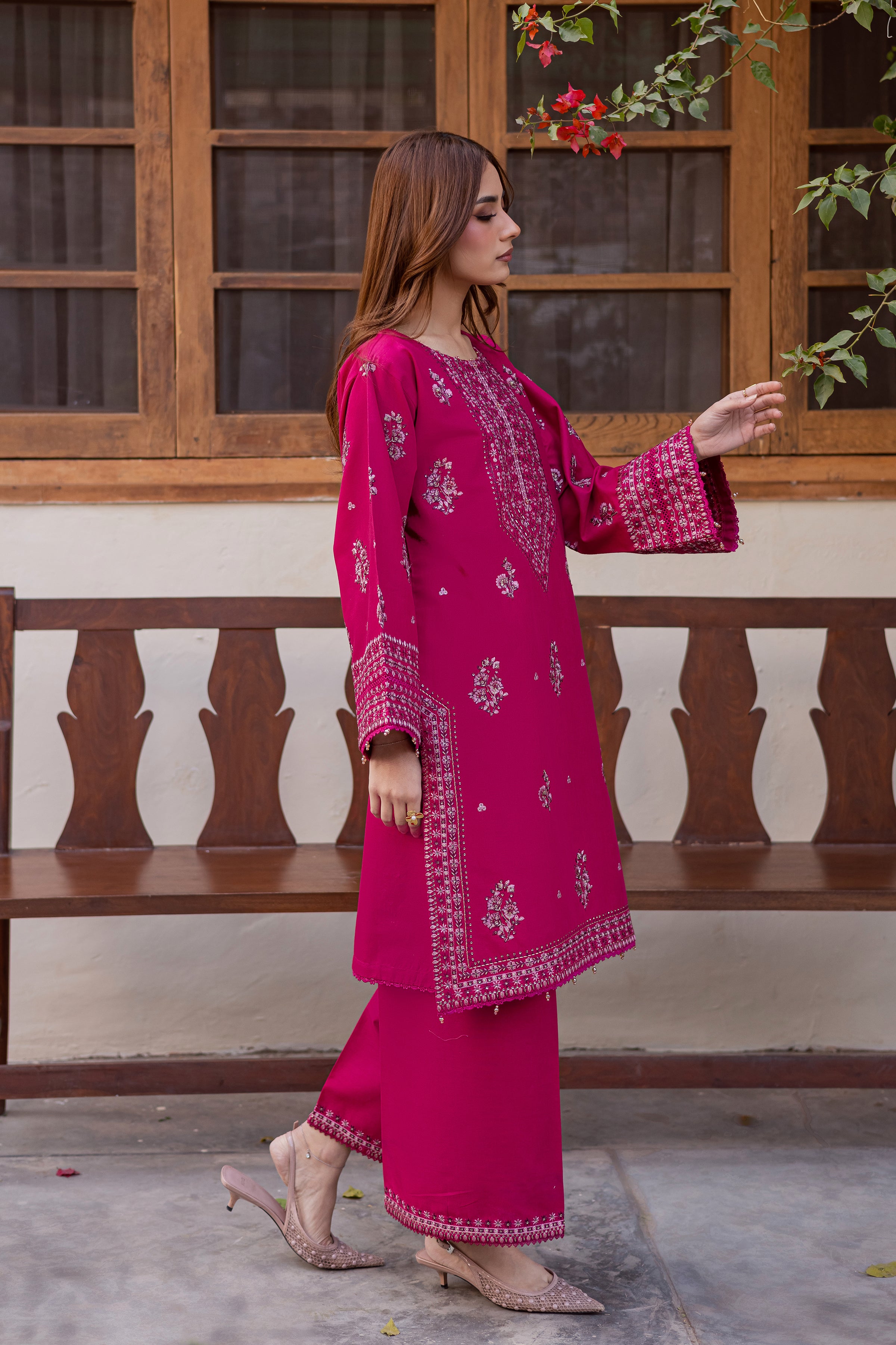  Jahan ara 2Pc - Embroidered Khaddar Dress BATIK WINTER PRET 2025  BATIK   XS / Sangria / Khaddar-S / Sangria / Khaddar-M / Sangria / Khaddar-L / Sangria / Khaddar-XL / Sangria / Khaddar