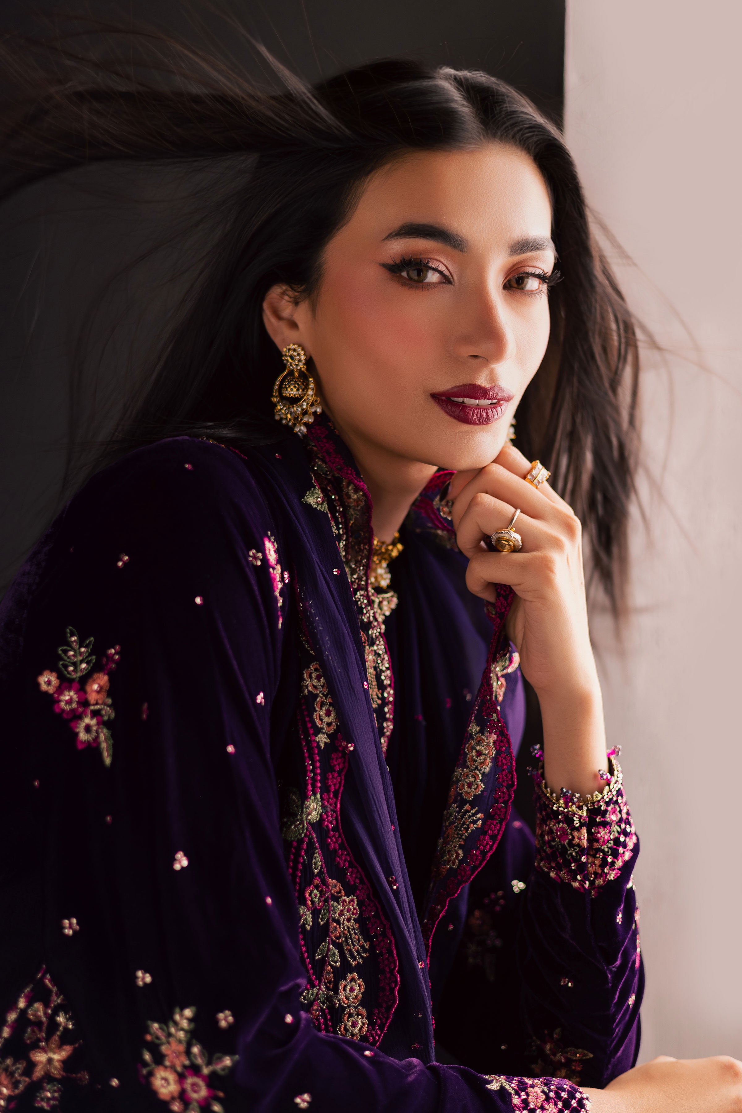  Jahanara 3Pc - Velvet Luxe Pret BATIKLuxePRET2025  BATIK   XS / Purple / Velvet-S / Purple / Velvet-M / Purple / Velvet-L / Purple / Velvet-XL / Purple / Velvet