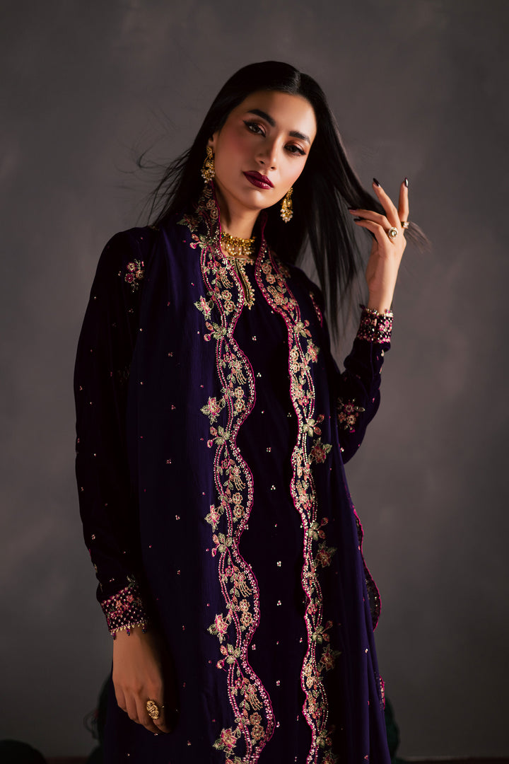  Jahanara 3Pc - Velvet Luxe Pret BATIKLuxePRET2025  BATIK   XS / Purple / Velvet-S / Purple / Velvet-M / Purple / Velvet-L / Purple / Velvet-XL / Purple / Velvet