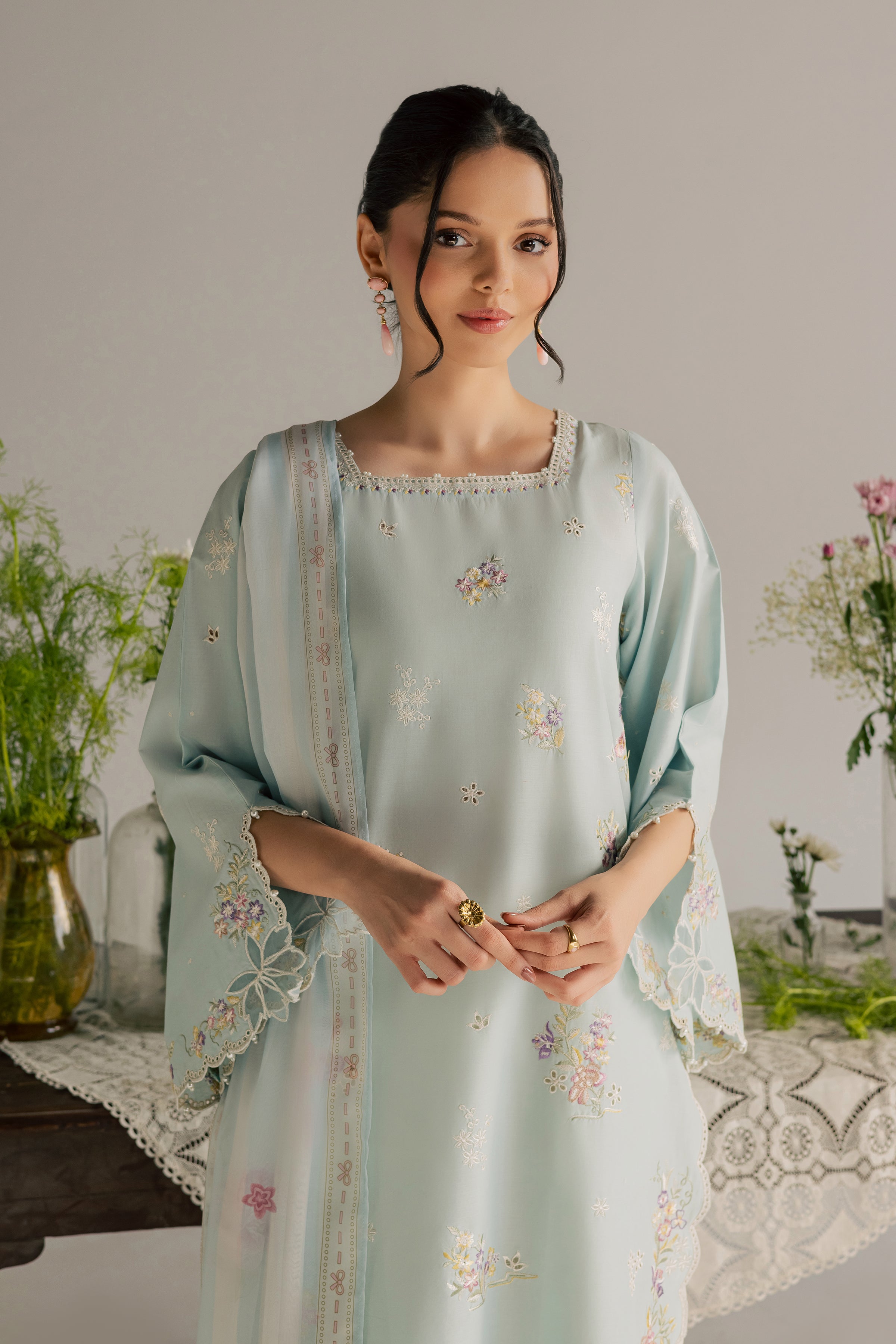  Jane 3Pc - Embroidered Lawn Dress EverydayEdit26  BATIK   XS / Blue / Pima Lawn-S / Blue / Pima Lawn-M / Blue / Pima Lawn-L / Blue / Pima Lawn-XL / Blue / Pima Lawn