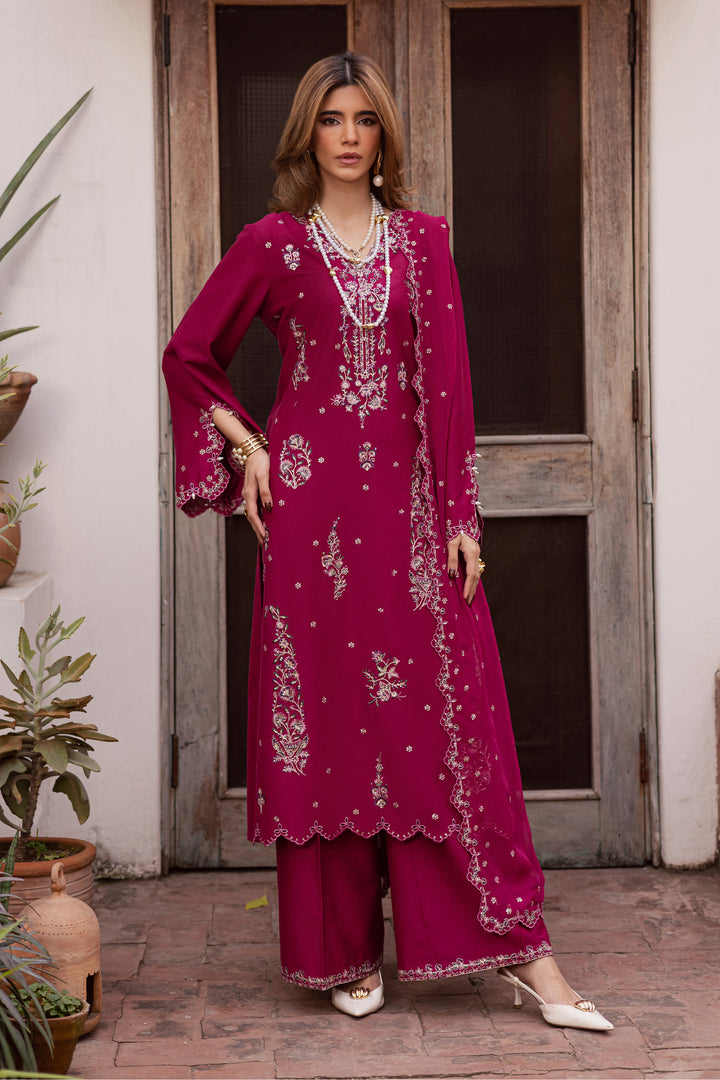  Jeem 3Pc - Embroidered Festive Pret BATIK WINTER PRET 2025  BATIK   XS / Pink / Textured Cotton-S / Pink / Textured Cotton-M / Pink / Textured Cotton-L / Pink / Textured Cotton-XL / Pink / Textured Cotton