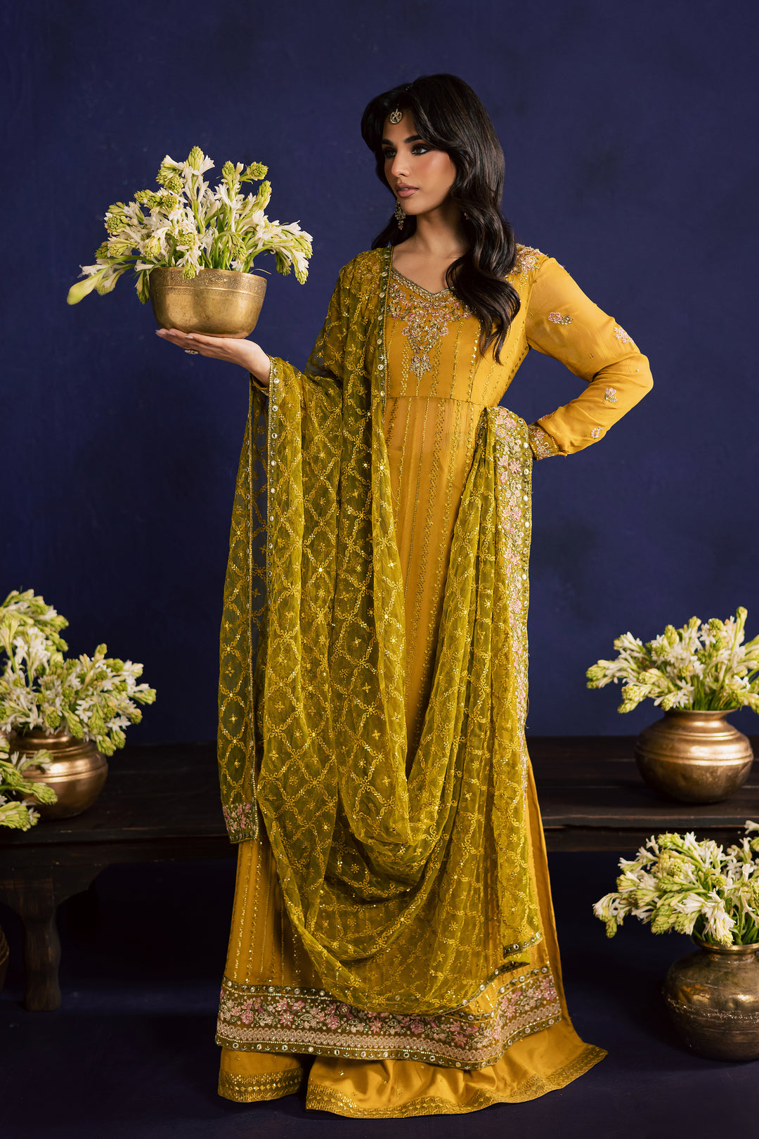  Jewel Sage 3Pc - Wedding Formal Dress BATIKSTUDIO2025  BATIK   S / Mustard / Chiffon-M / Mustard / Chiffon-L / Mustard / Chiffon