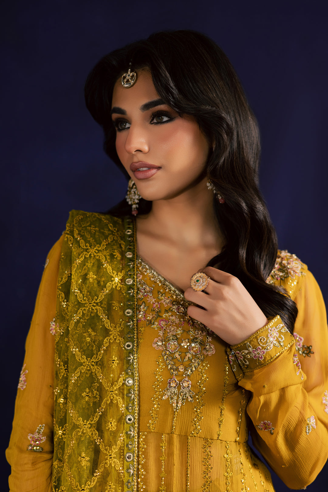  Jewel Sage 3Pc - Wedding Formal Dress BATIKSTUDIO2025  BATIK   S / Mustard / Chiffon-M / Mustard / Chiffon-L / Mustard / Chiffon