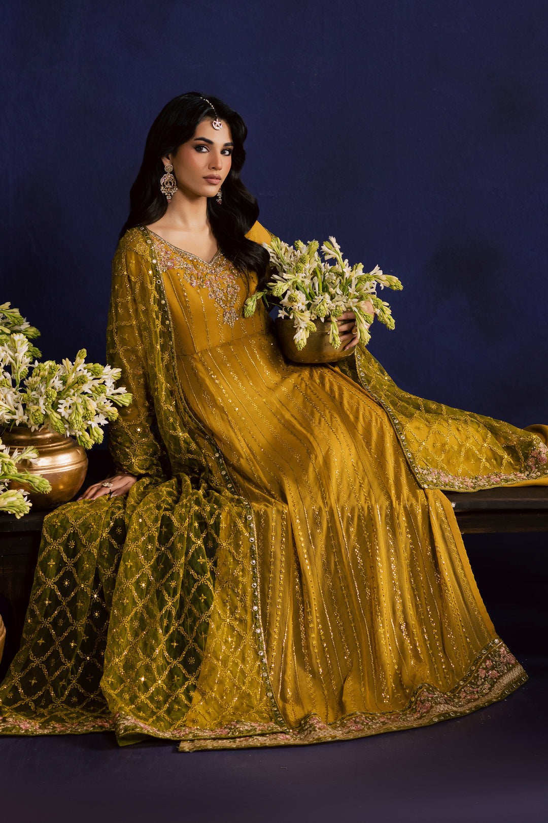 Jewel Sage 3Pc - Wedding Formal Dress BATIKSTUDIO2025  BATIK   S / Mustard / Chiffon-M / Mustard / Chiffon-L / Mustard / Chiffon