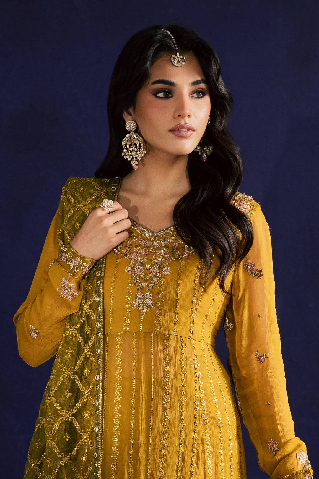  Jewel Sage 3Pc - Wedding Formal Dress BATIKSTUDIO2025  BATIK   S / Mustard / Chiffon-M / Mustard / Chiffon-L / Mustard / Chiffon