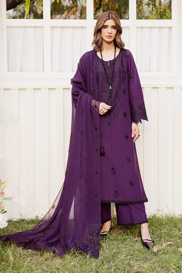  Jimmy 3Pc - Embroidered Khaddar Dress BATIK WINTER PRET 2025  BATIK   XS / Purple / Khaddar-S / Purple / Khaddar-M / Purple / Khaddar-L / Purple / Khaddar-XL / Purple / Khaddar