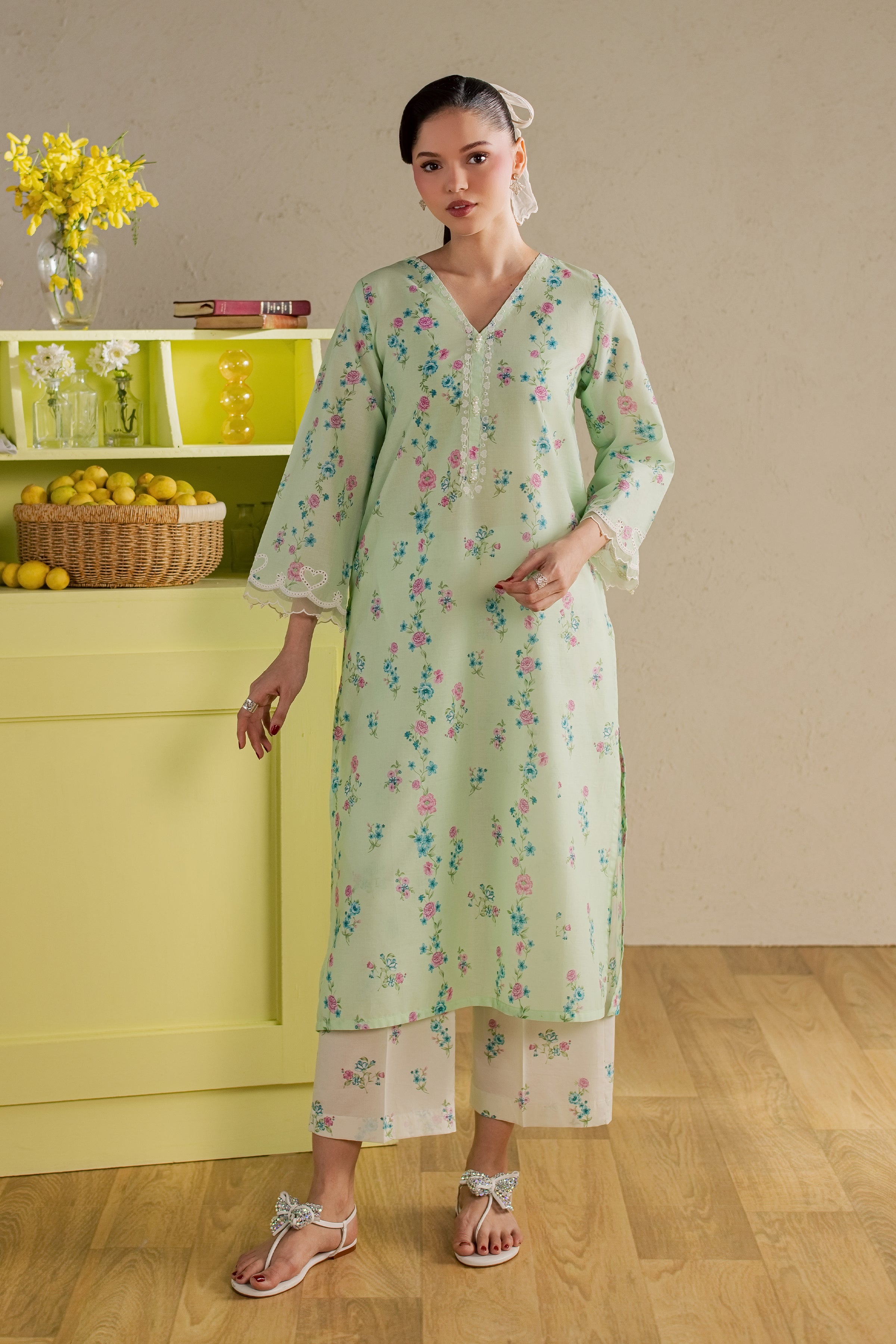  Jiwon 2Pc - Printed Lawn Dress BATIKSS26  BATIK   XS / Green / Lawn-S / Green / Lawn-M / Green / Lawn-L / Green / Lawn-XL / Green / Lawn