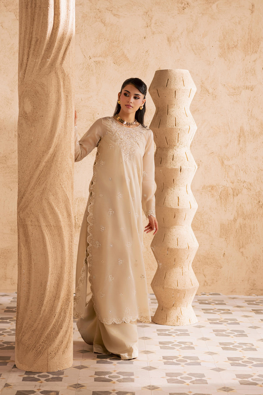  Jude 2Pc - Embroidered Festive Pret BATIKSS26  BATIK   XS / Skin / Paper Silk-S / Skin / Paper Silk-M / Skin / Paper Silk-L / Skin / Paper Silk-XL / Skin / Paper Silk