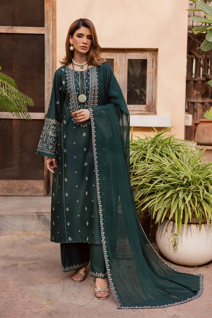  Julke 3Pc - Embroidered Festive Pret BATIK WINTER PRET 2025  BATIK   XS / Bottle Green / Textured Cotton-S / Bottle Green / Textured Cotton-M / Bottle Green / Textured Cotton-L / Bottle Green / Textured Cotton-XL / Bottle Green / Textured Cotton