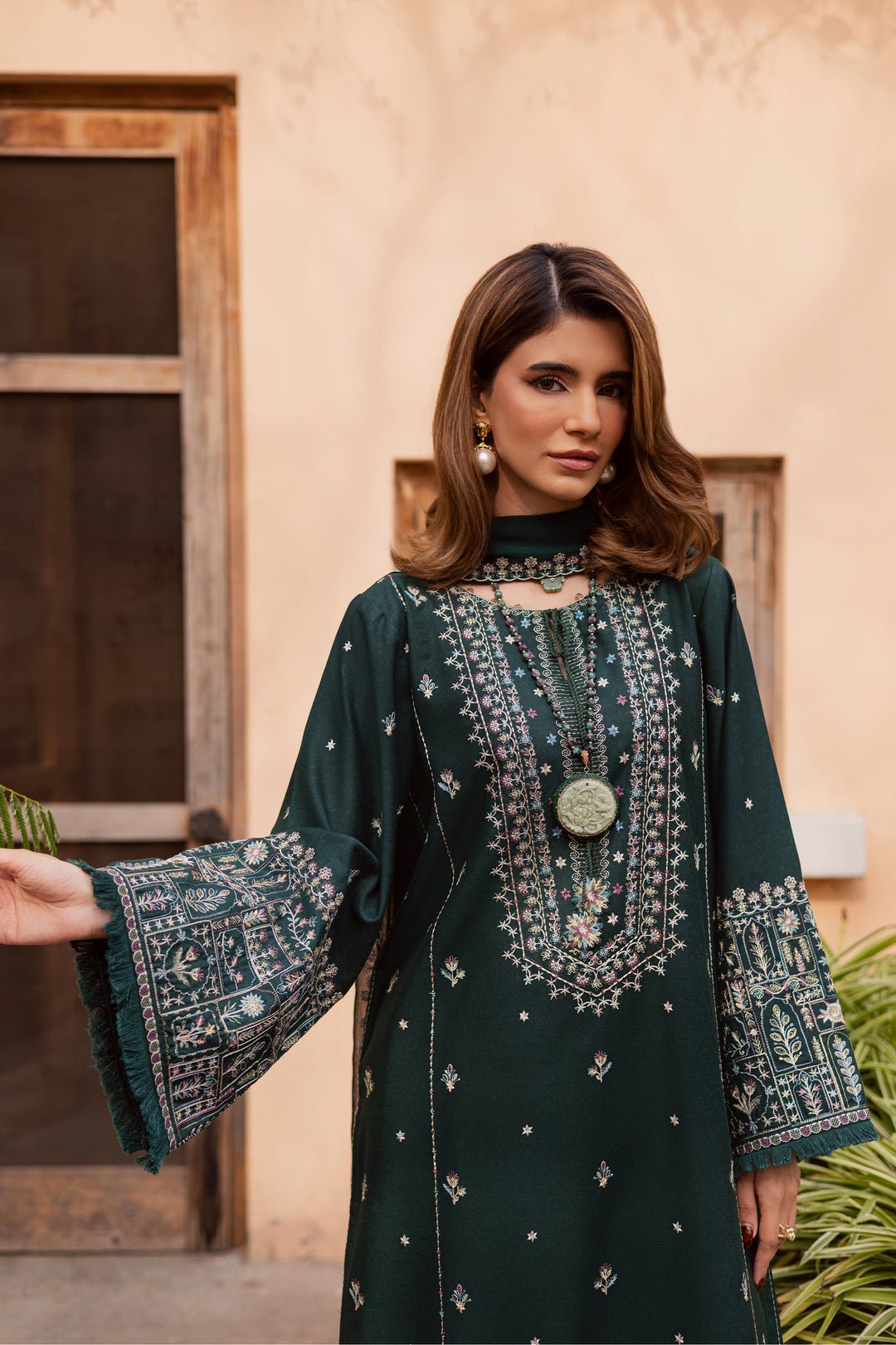  Julke 3Pc - Embroidered Festive Pret BATIK WINTER PRET 2025  BATIK   XS / Bottle Green / Textured Cotton-S / Bottle Green / Textured Cotton-M / Bottle Green / Textured Cotton-L / Bottle Green / Textured Cotton-XL / Bottle Green / Textured Cotton