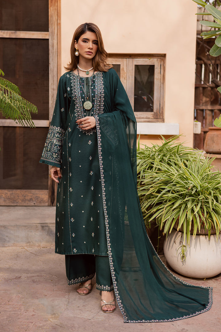  Julke 3Pc - Embroidered Festive Pret BATIK WINTER PRET 2025  BATIK   XS / Bottle Green / Textured Cotton-S / Bottle Green / Textured Cotton-M / Bottle Green / Textured Cotton-L / Bottle Green / Textured Cotton-XL / Bottle Green / Textured Cotton