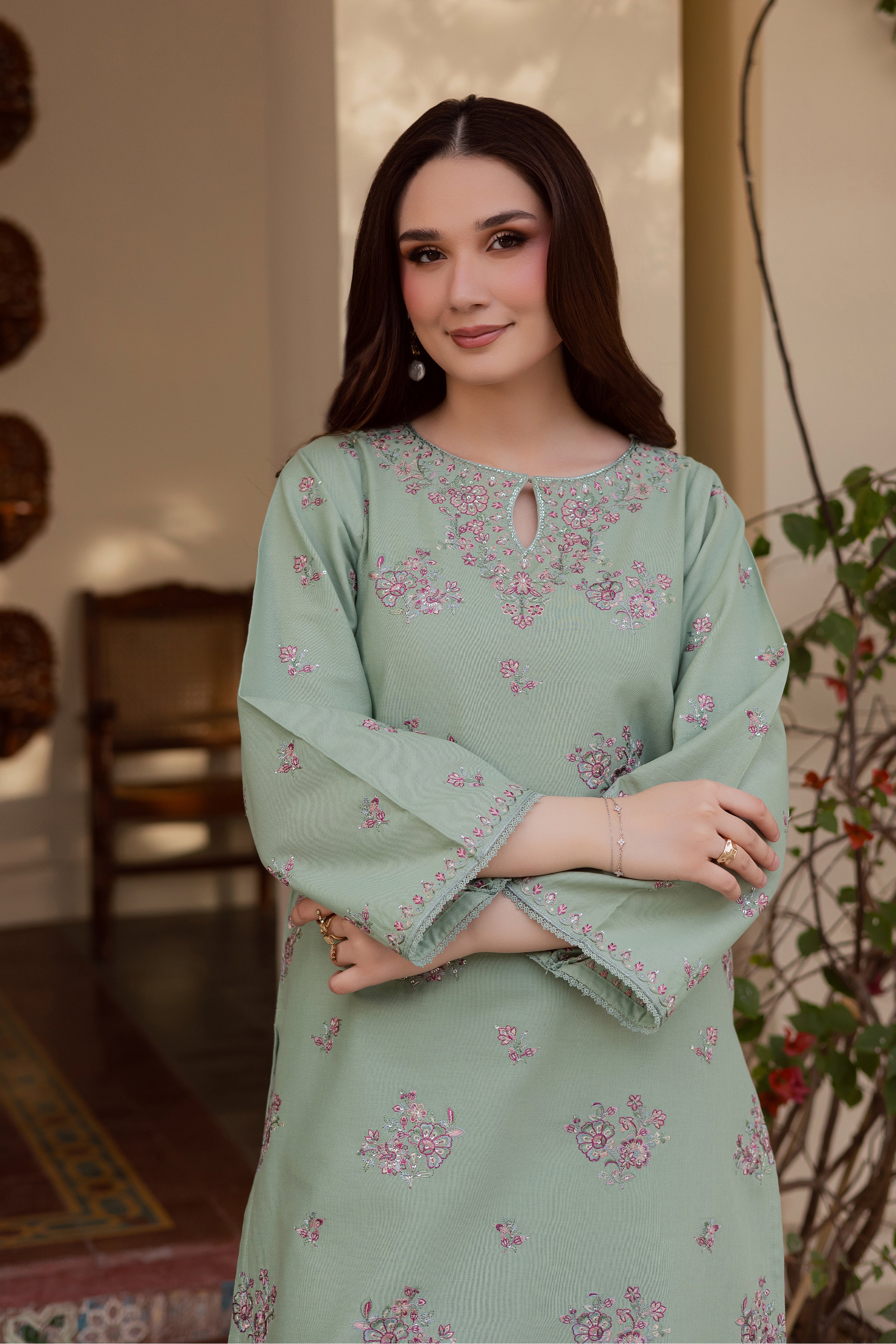  Junifer 2Pc - Embroidered Khaddar Dress BATIK WINTER PRET 2025  BATIK   XS / Sea Green / Khaddar-S / Sea Green / Khaddar-M / Sea Green / Khaddar-L / Sea Green / Khaddar-XL / Sea Green / Khaddar