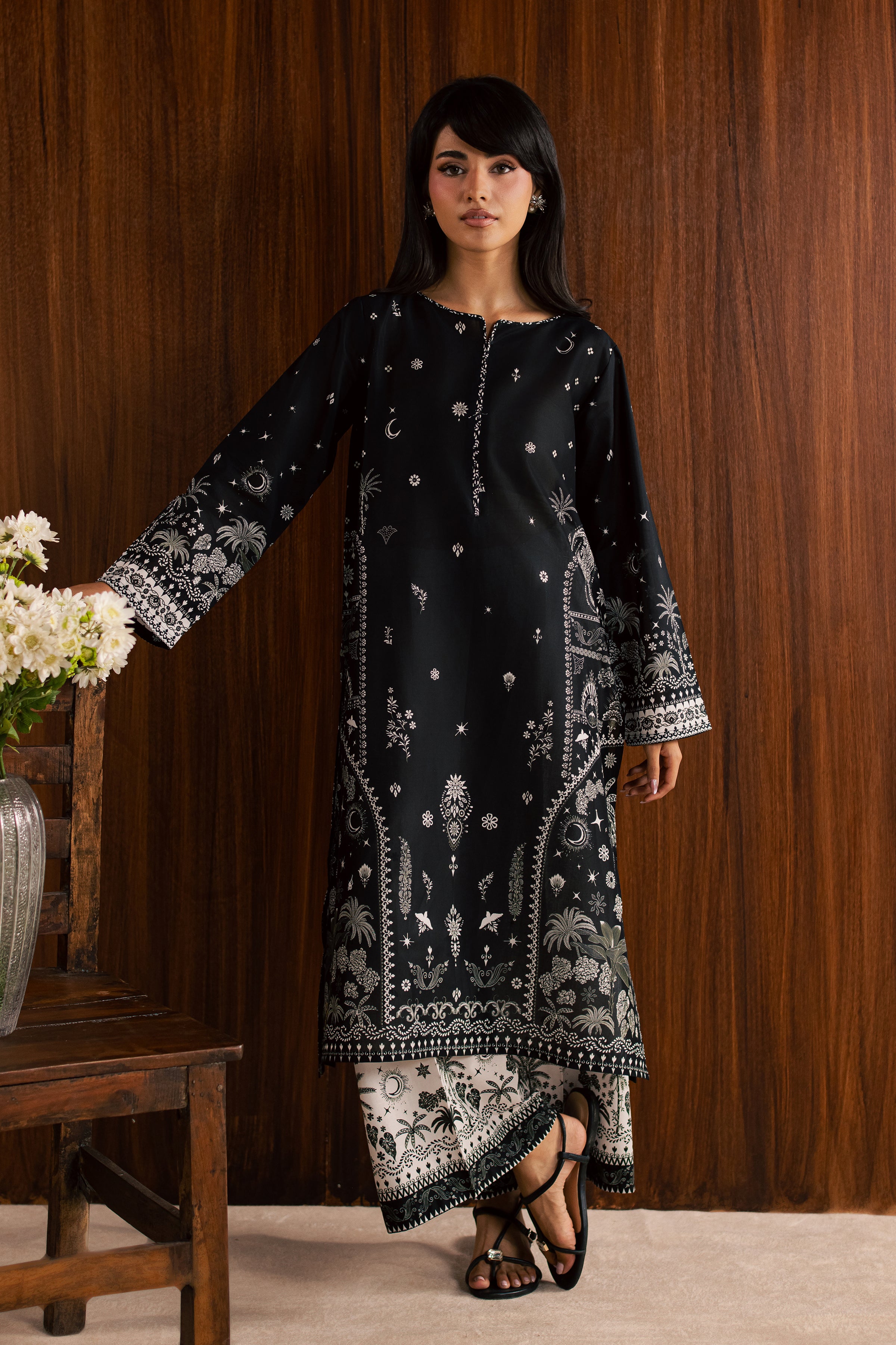  Katy 2Pc - Printed Lawn Dress BATIKSS26  BATIK   XS / Black / Lawn-S / Black / Lawn-M / Black / Lawn-L / Black / Lawn-XL / Black / Lawn