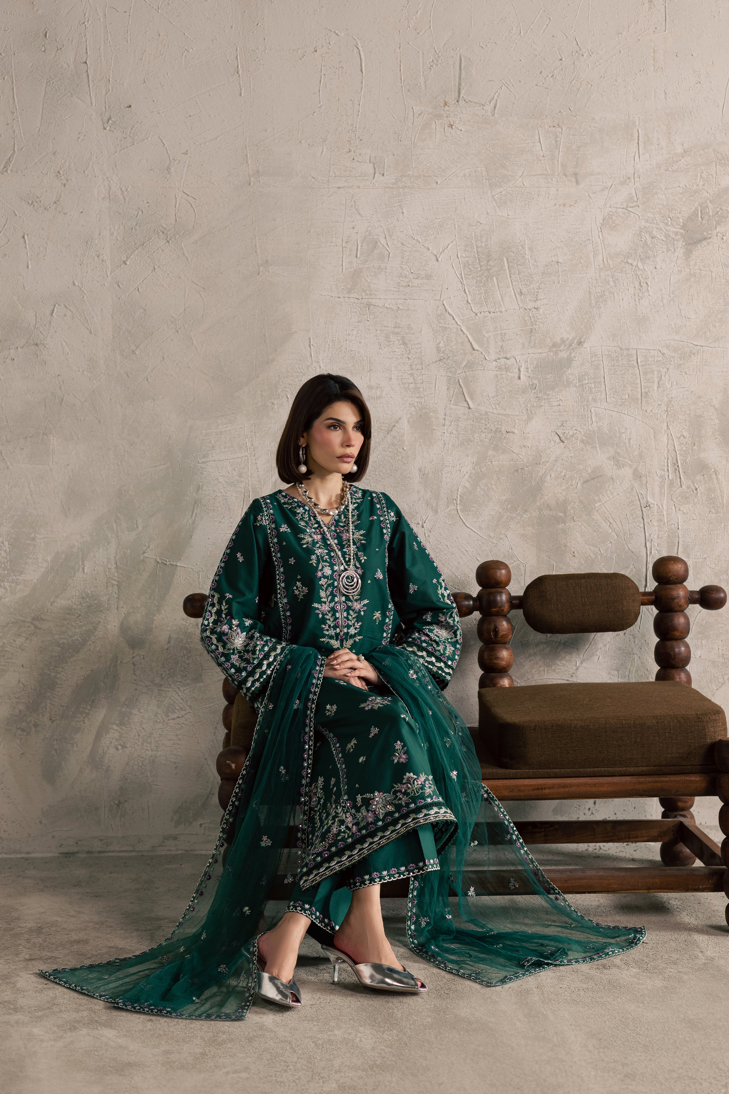  Kayana 3Pc - Festive Embroidered Lawn BATIKEID2026  BATIK   XS / Perzik Green / Pima Lawn-S / Perzik Green / Pima Lawn-M / Perzik Green / Pima Lawn-L / Perzik Green / Pima Lawn-XL / Perzik Green / Pima Lawn