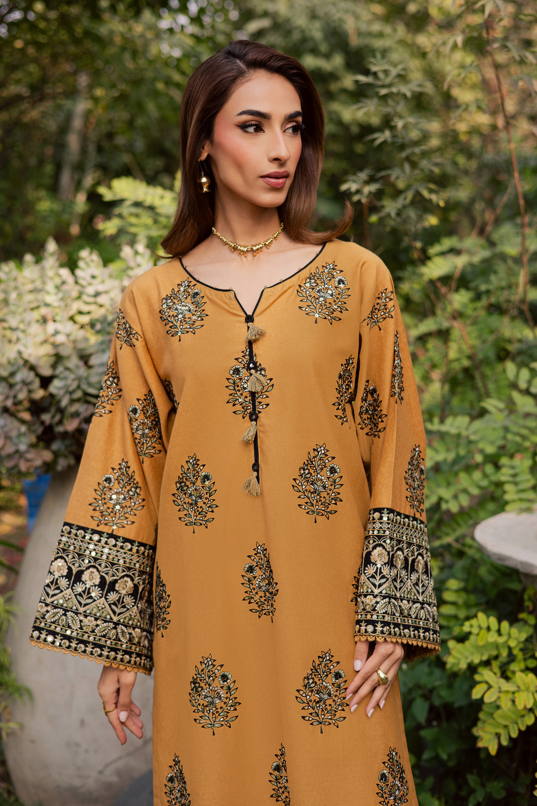  Kian 2Pc - Embroidered Festive Pret BATIK WINTER PRET 2025  BATIK   XS / Mustard / Textured Cotton-S / Mustard / Textured Cotton-M / Mustard / Textured Cotton-L / Mustard / Textured Cotton-XL / Mustard / Textured Cotton
