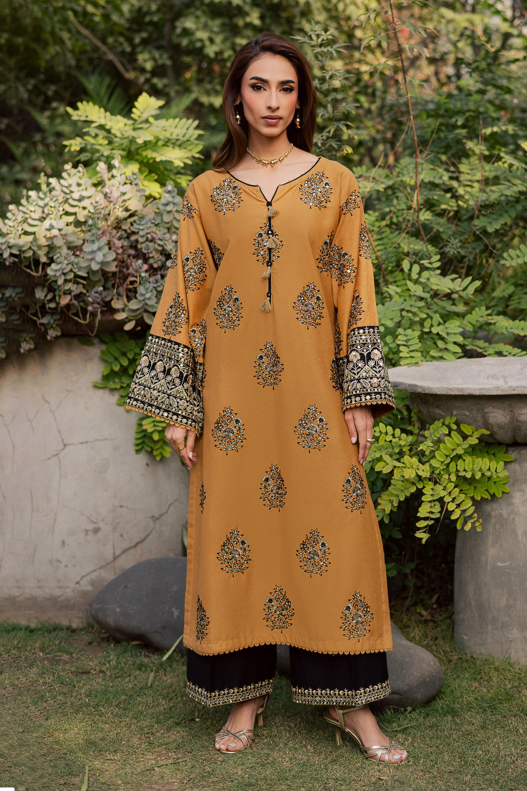  Kian 2Pc - Embroidered Festive Pret BATIK WINTER PRET 2025  BATIK   XS / Mustard / Textured Cotton-S / Mustard / Textured Cotton-M / Mustard / Textured Cotton-L / Mustard / Textured Cotton-XL / Mustard / Textured Cotton