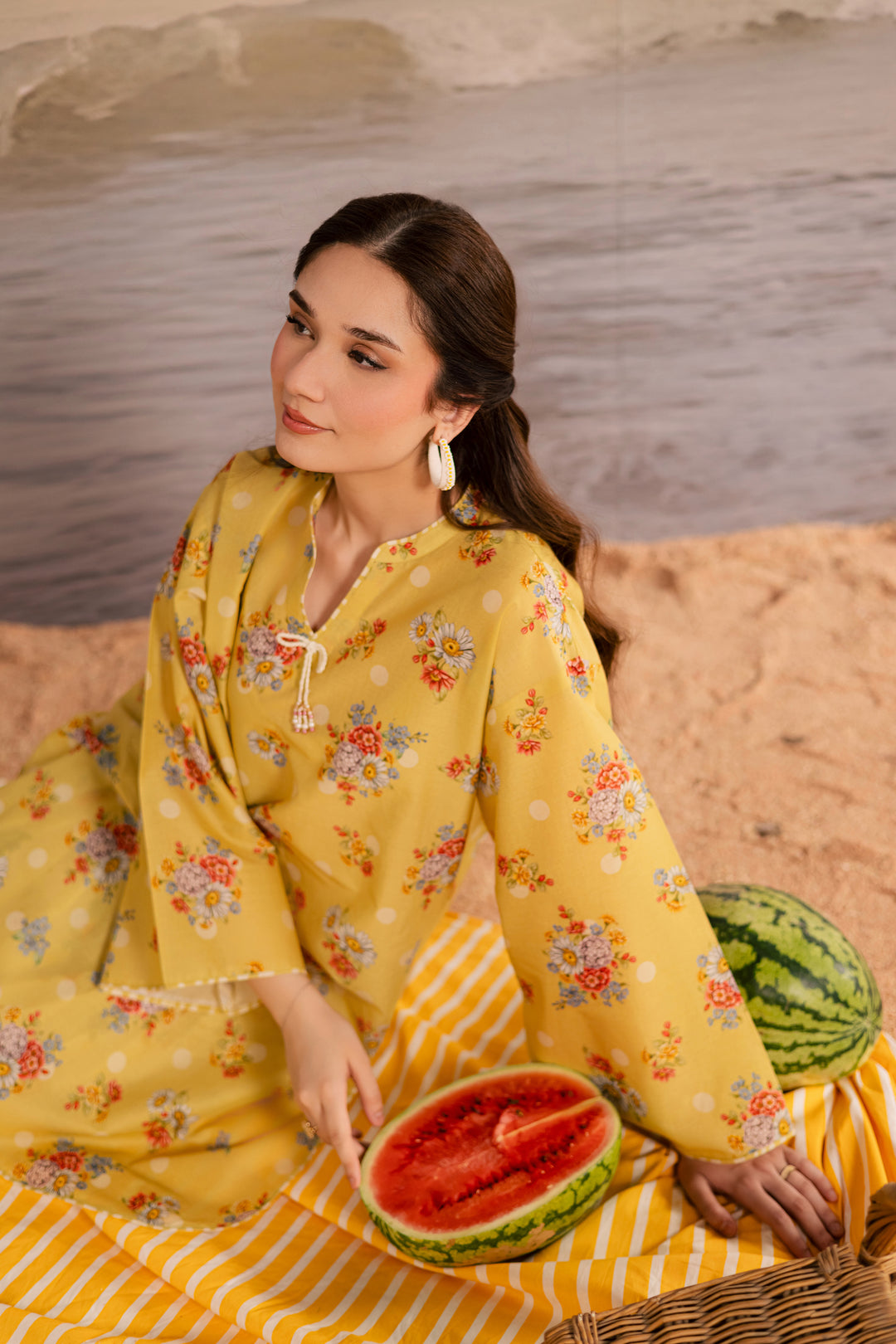  Kirara 2Pc - Printed Lawn Dress BATIKSS26  BATIK   XS / Yellow / Lawn-S / Yellow / Lawn-M / Yellow / Lawn-L / Yellow / Lawn-XL / Yellow / Lawn