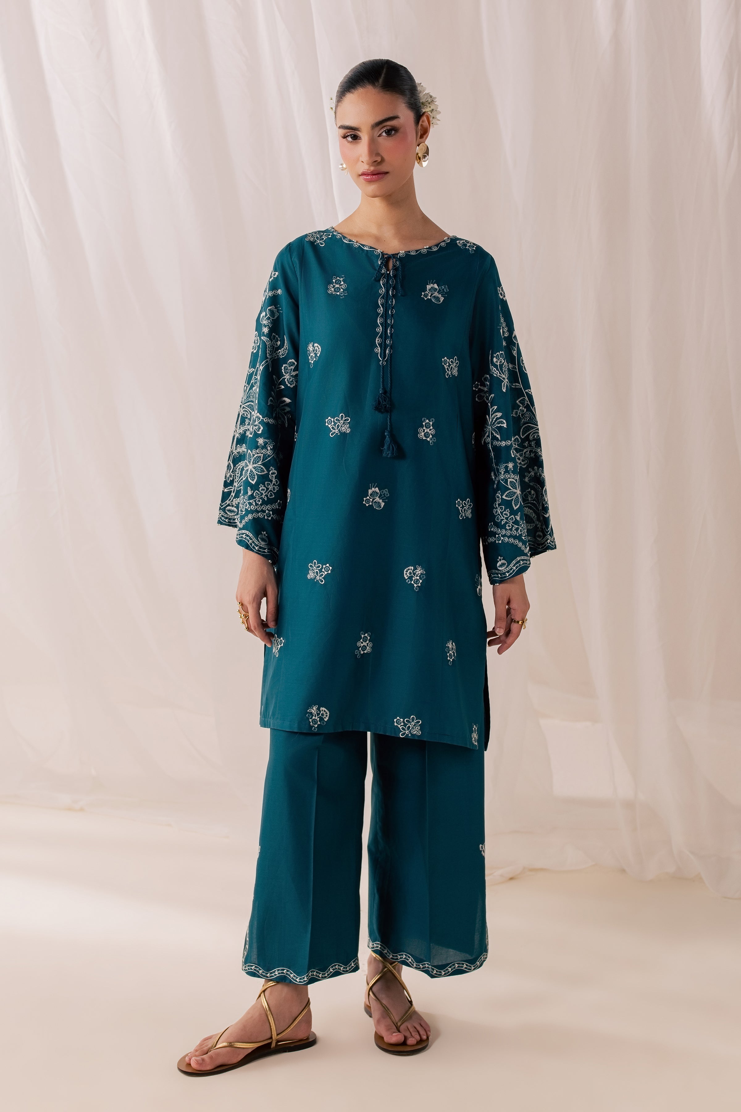 Korrigan 3Pc - Luxury Embroidered Lawn BATIKSS26  BATIK   XS / Zinc Blue / Pima Lawn