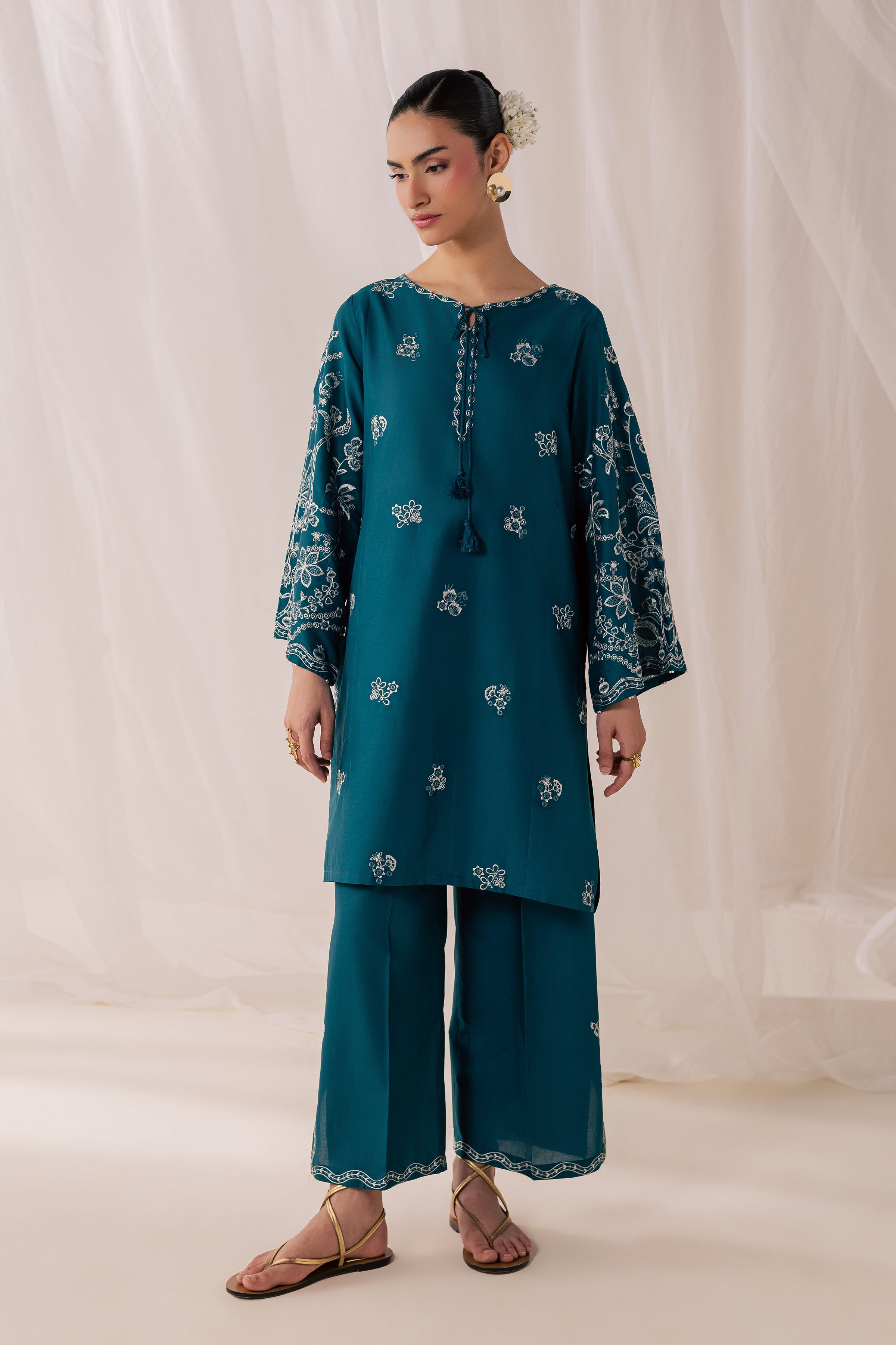 Korrigan 3Pc - Luxury Embroidered Lawn BATIKSS26  BATIK   XS / Zinc Blue / Pima Lawn