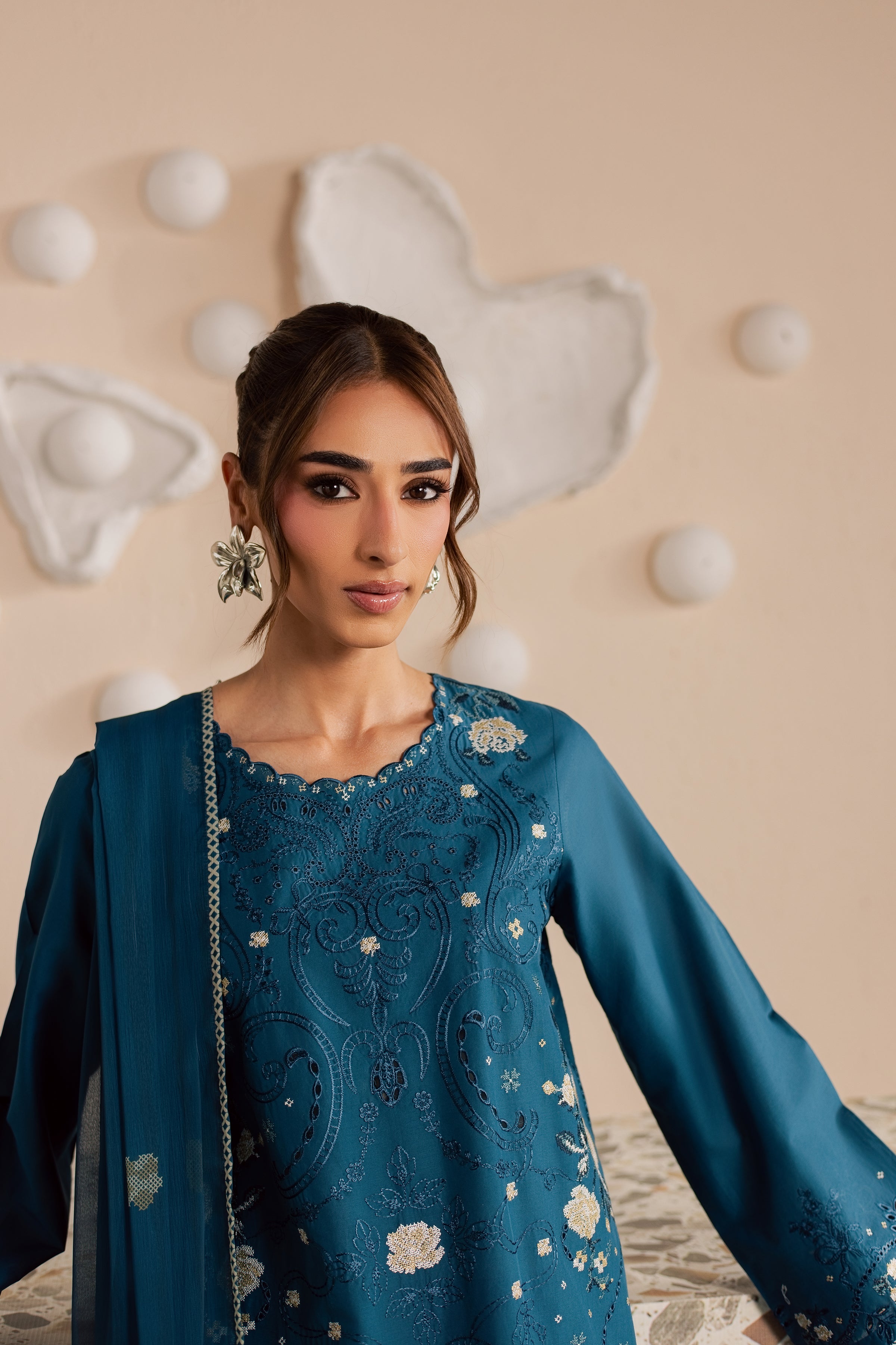  Krypt 3Pc - Embroidered Lawn Dress EverydayEdit26  BATIK   XS / Moroccan Blue / Pima Lawn-S / Moroccan Blue / Pima Lawn-M / Moroccan Blue / Pima Lawn-L / Moroccan Blue / Pima Lawn-XL / Moroccan Blue / Pima Lawn